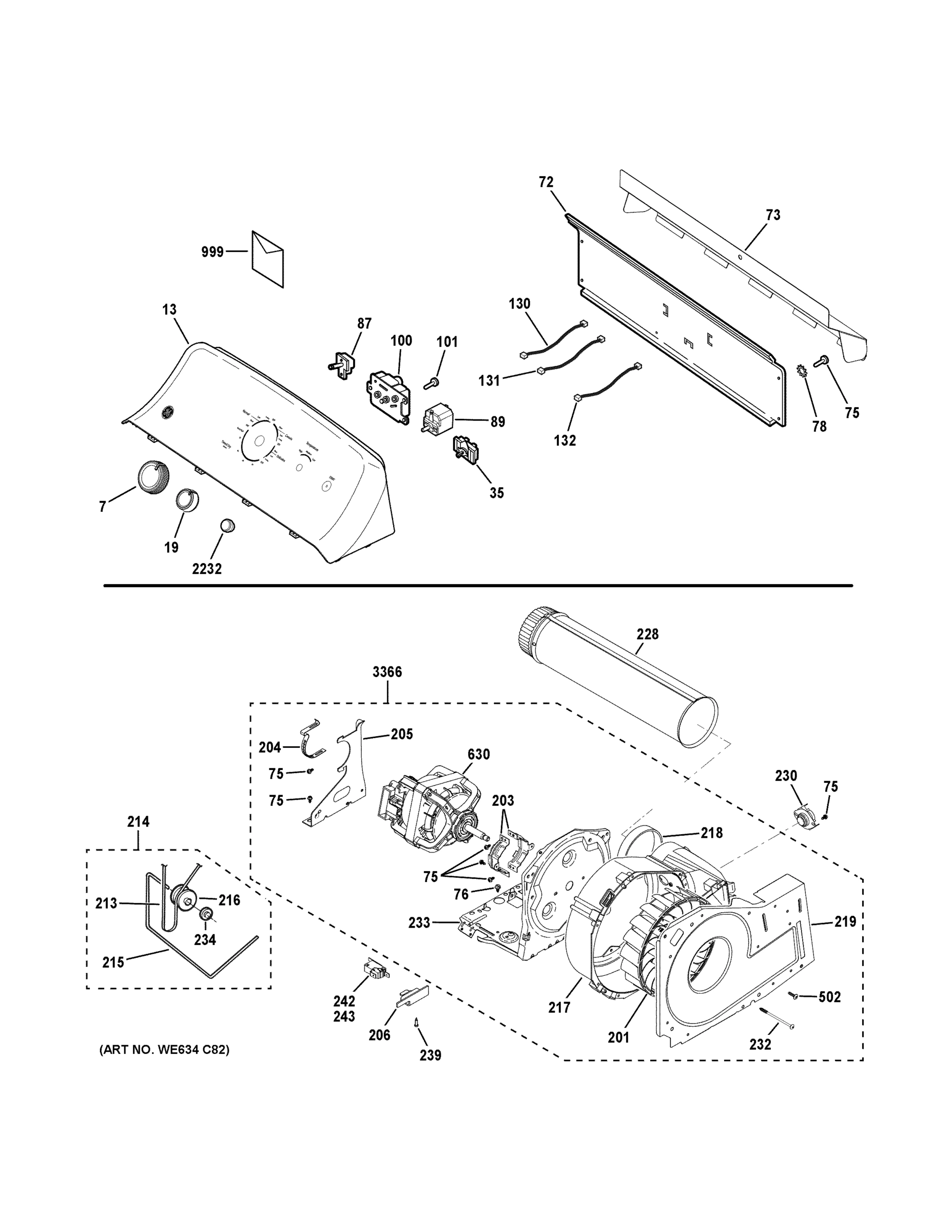 BACKSPLASH, BLOWER & MOTOR ASSEMBLY