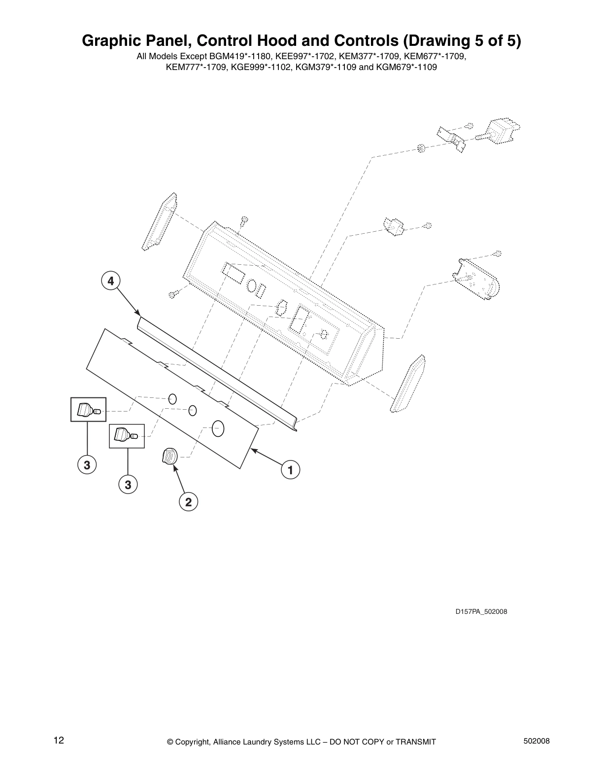 Graphic Panel, Control Hood and Controls (Drawing 5 of 5)