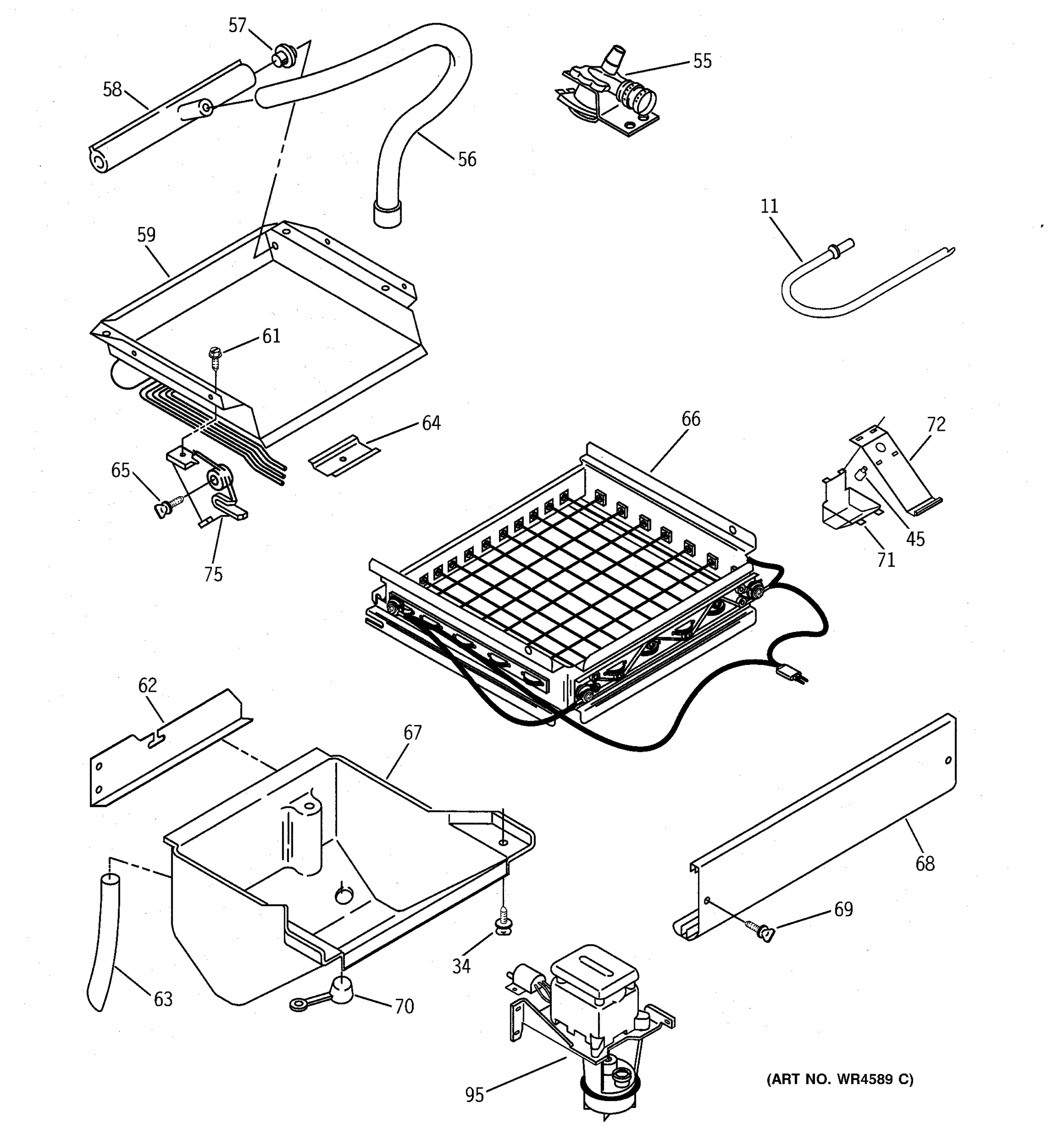 EVAPORATOR, ICE CUTTER GRID & WATER PARTS