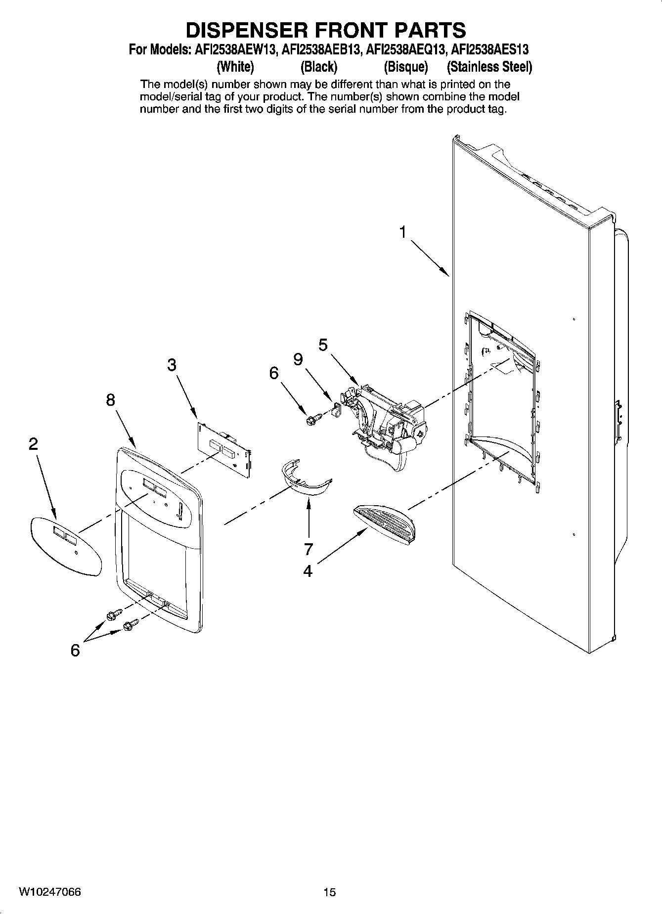 08 - DISPENSER FRONT PARTS