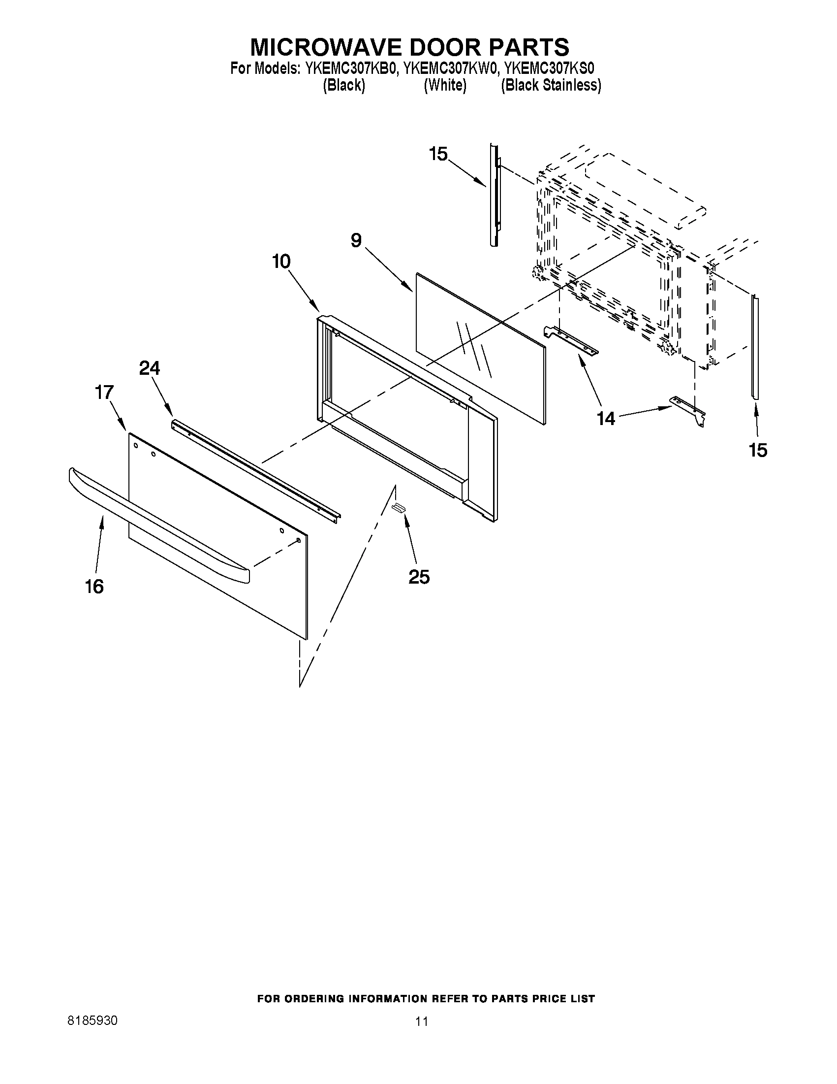 09 - MICROWAVE DOOR PARTS