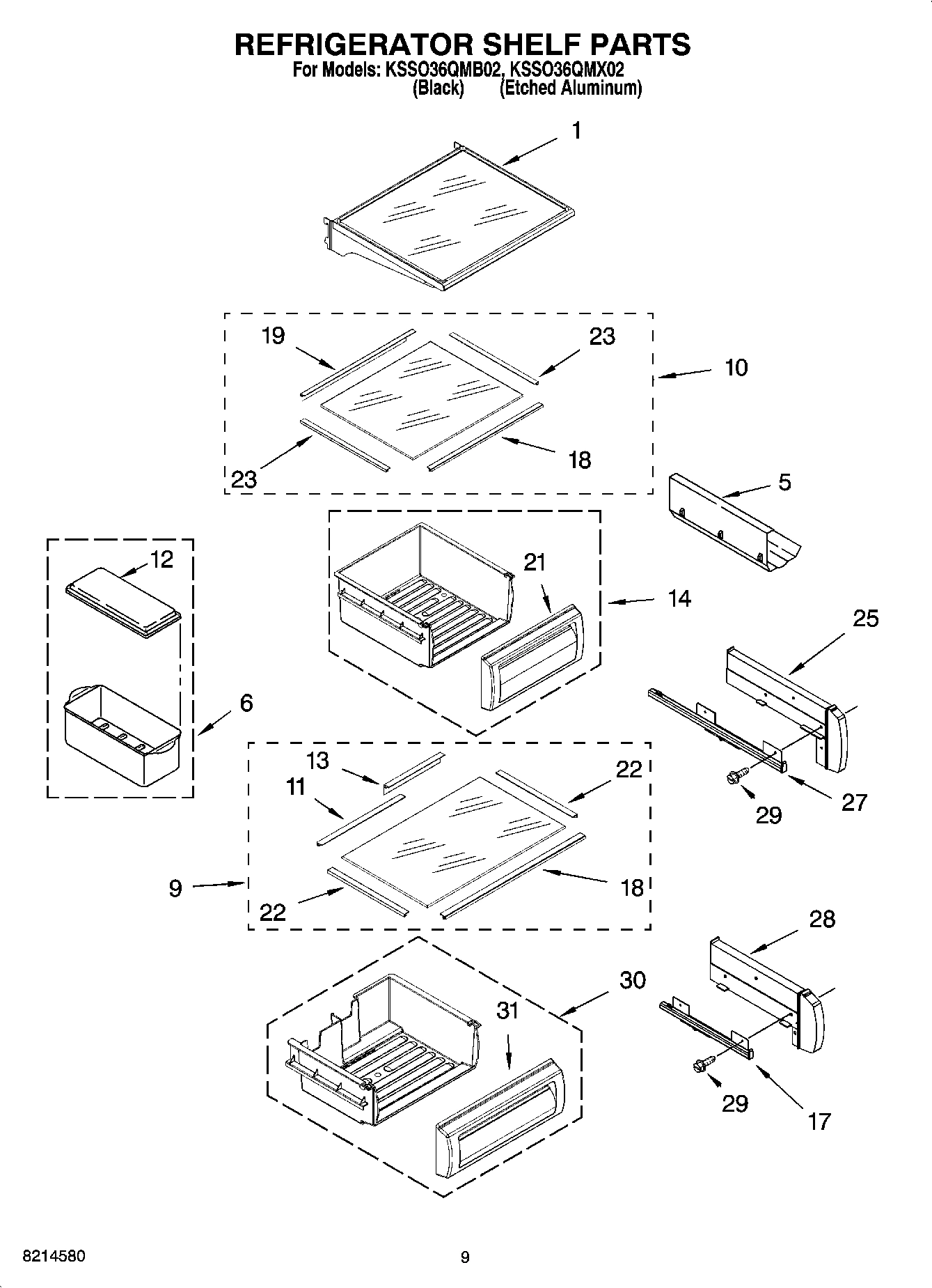 07 - REFRIGERATOR SHELF PARTS