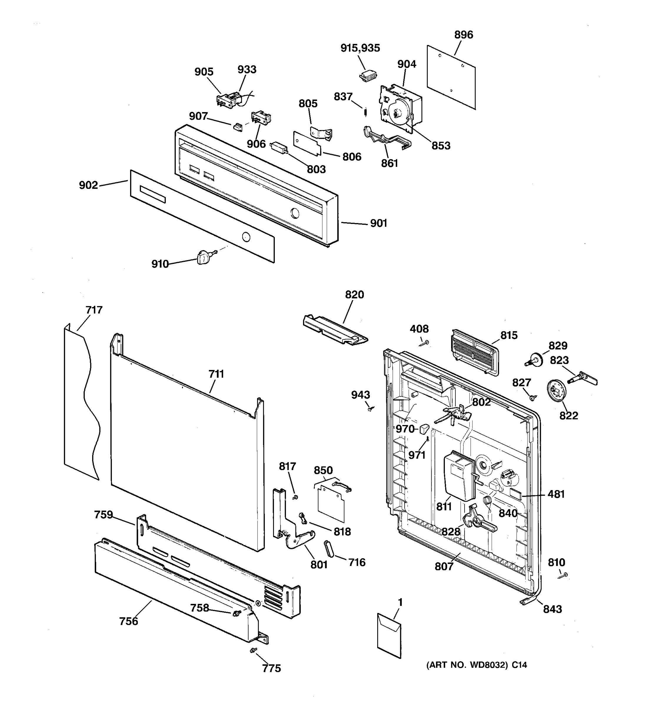 ESCUTCHEON & DOOR ASSEMBLY