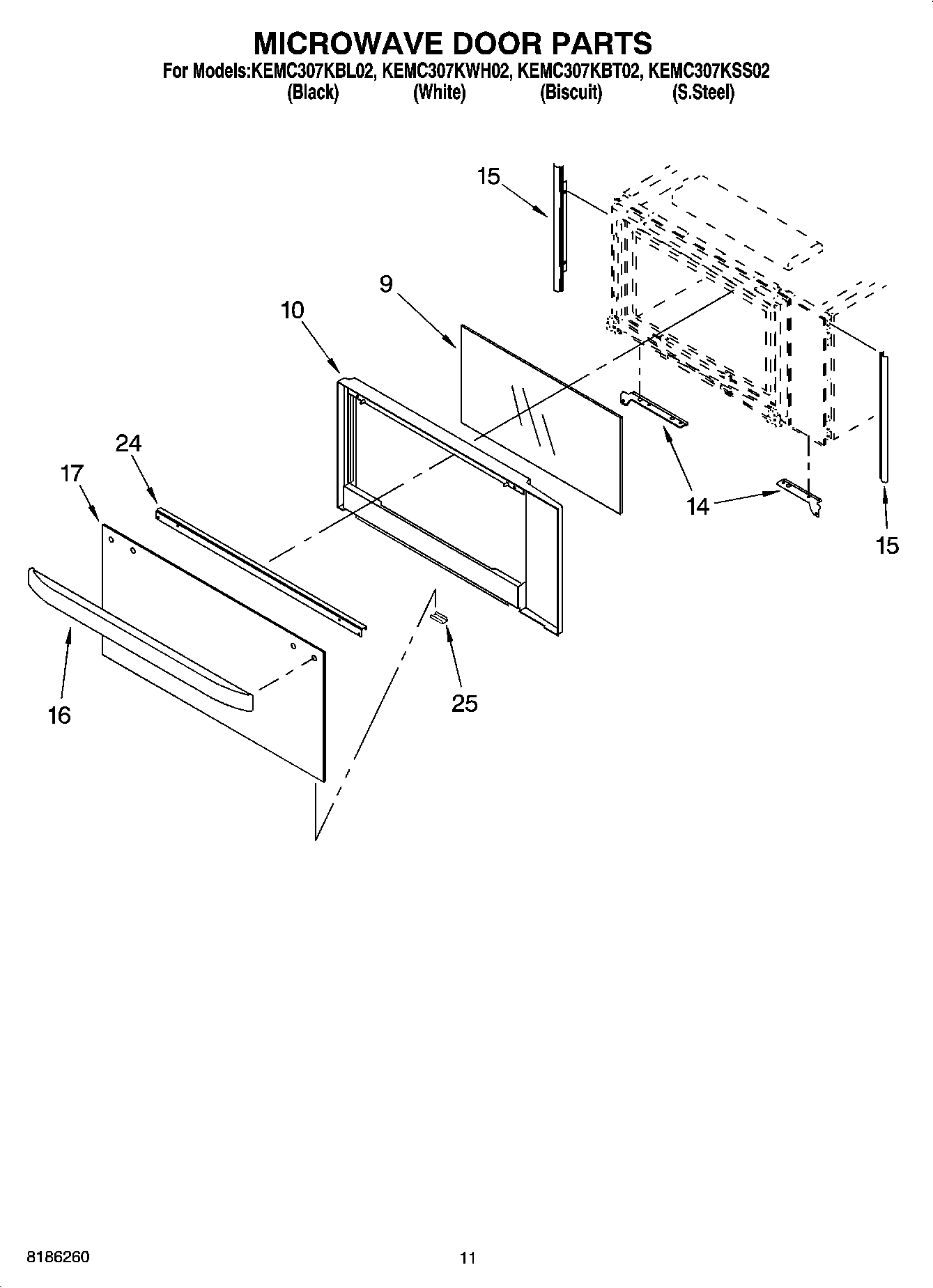 09 - MICROWAVE DOOR PARTS, OPTIONAL PARTS (NOT INCLUDED)