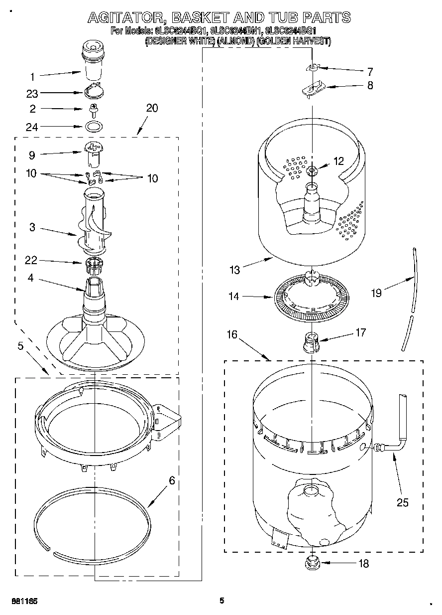 04 - AGITATOR, BASKET AND TUB