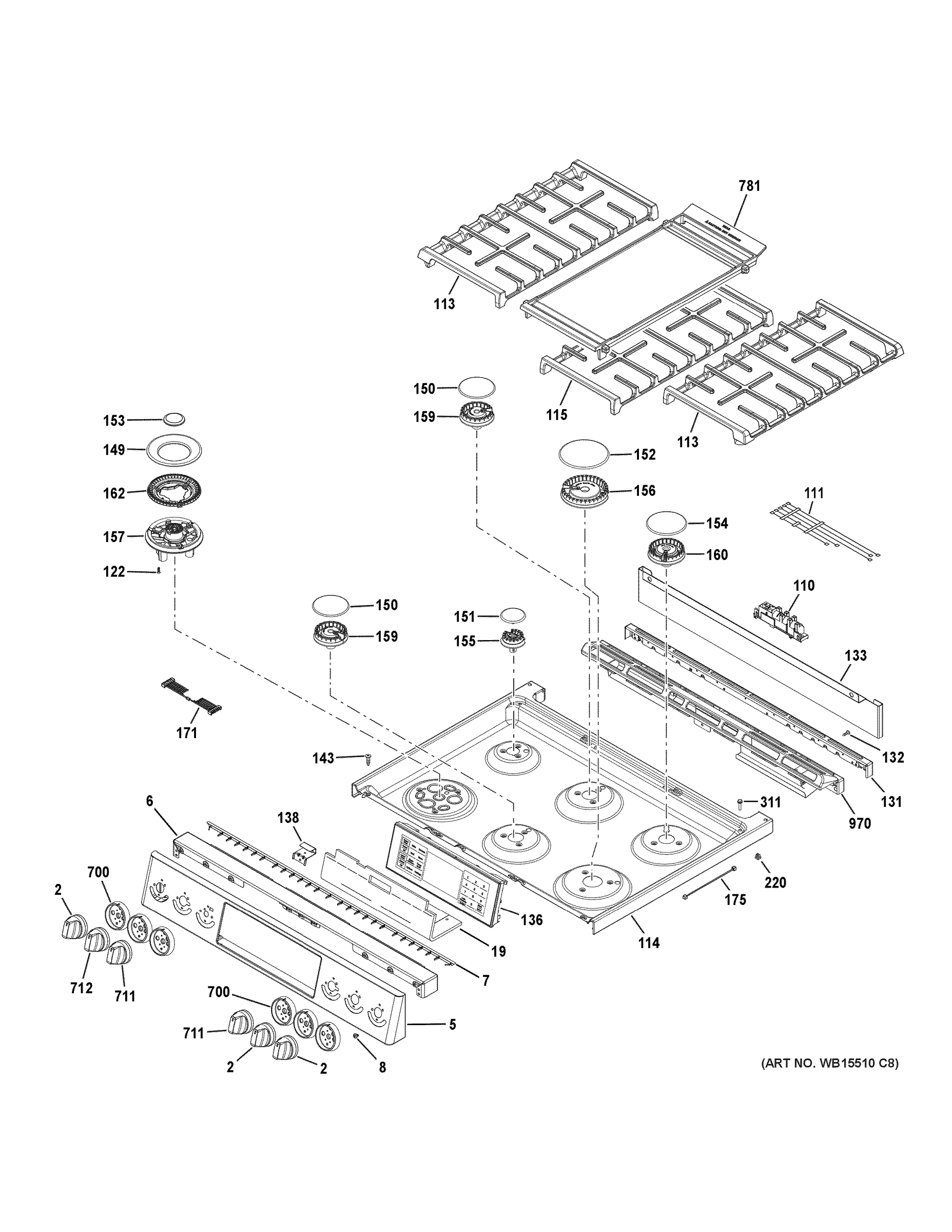CONTROL PANEL & COOKTOP