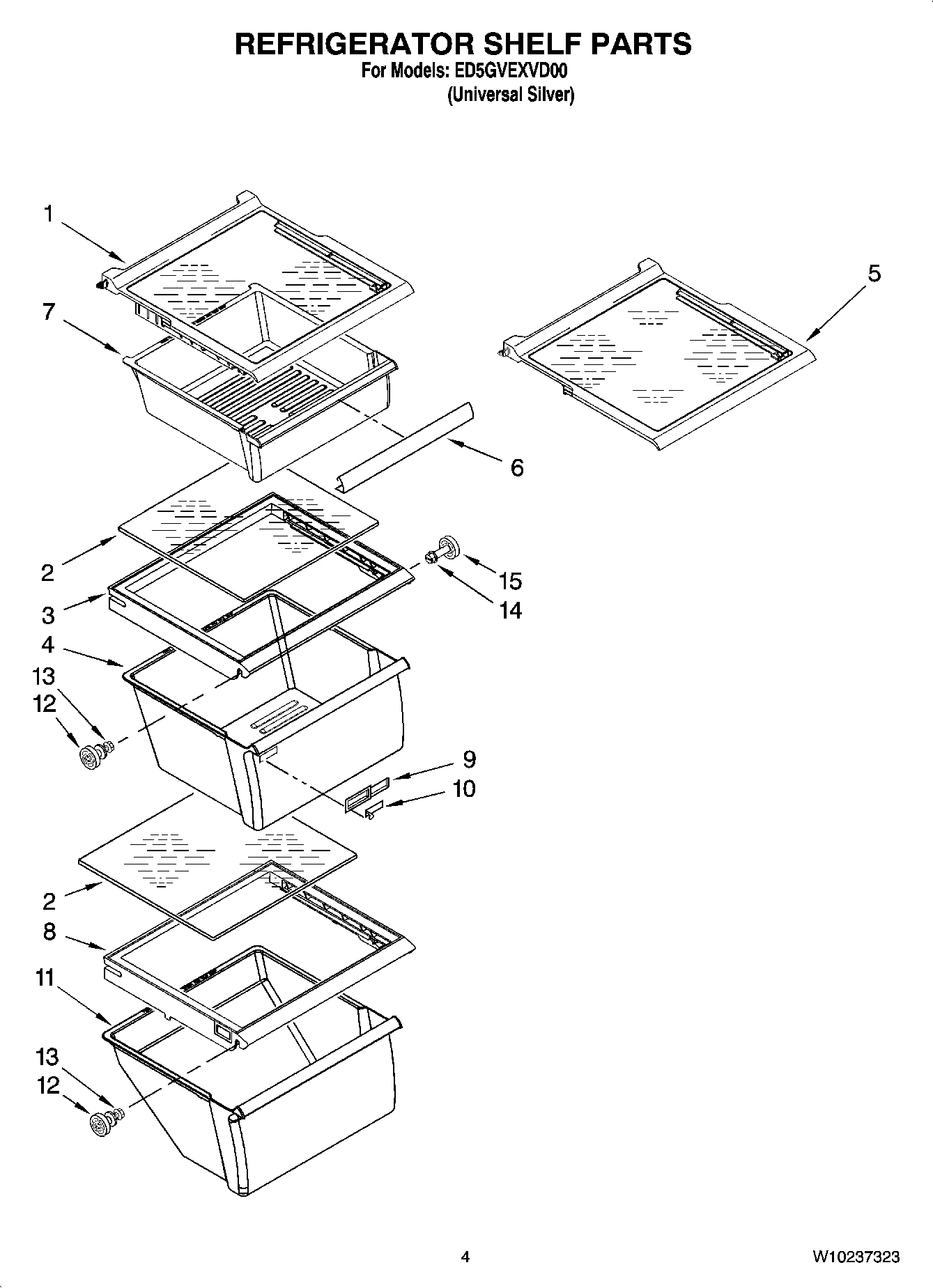 03 - REFRIGERATOR SHELF PARTS
