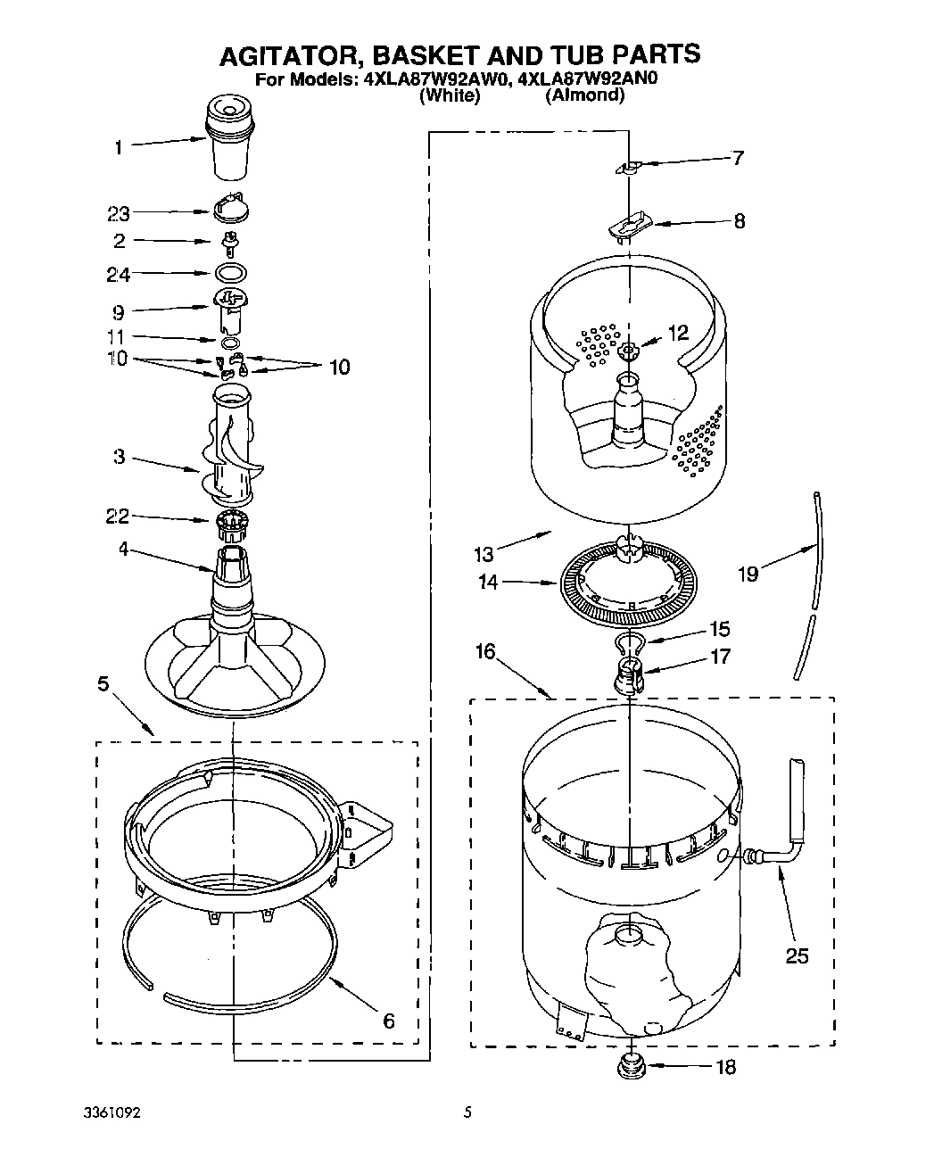 04 - AGITATOR, BASKET AND TUB