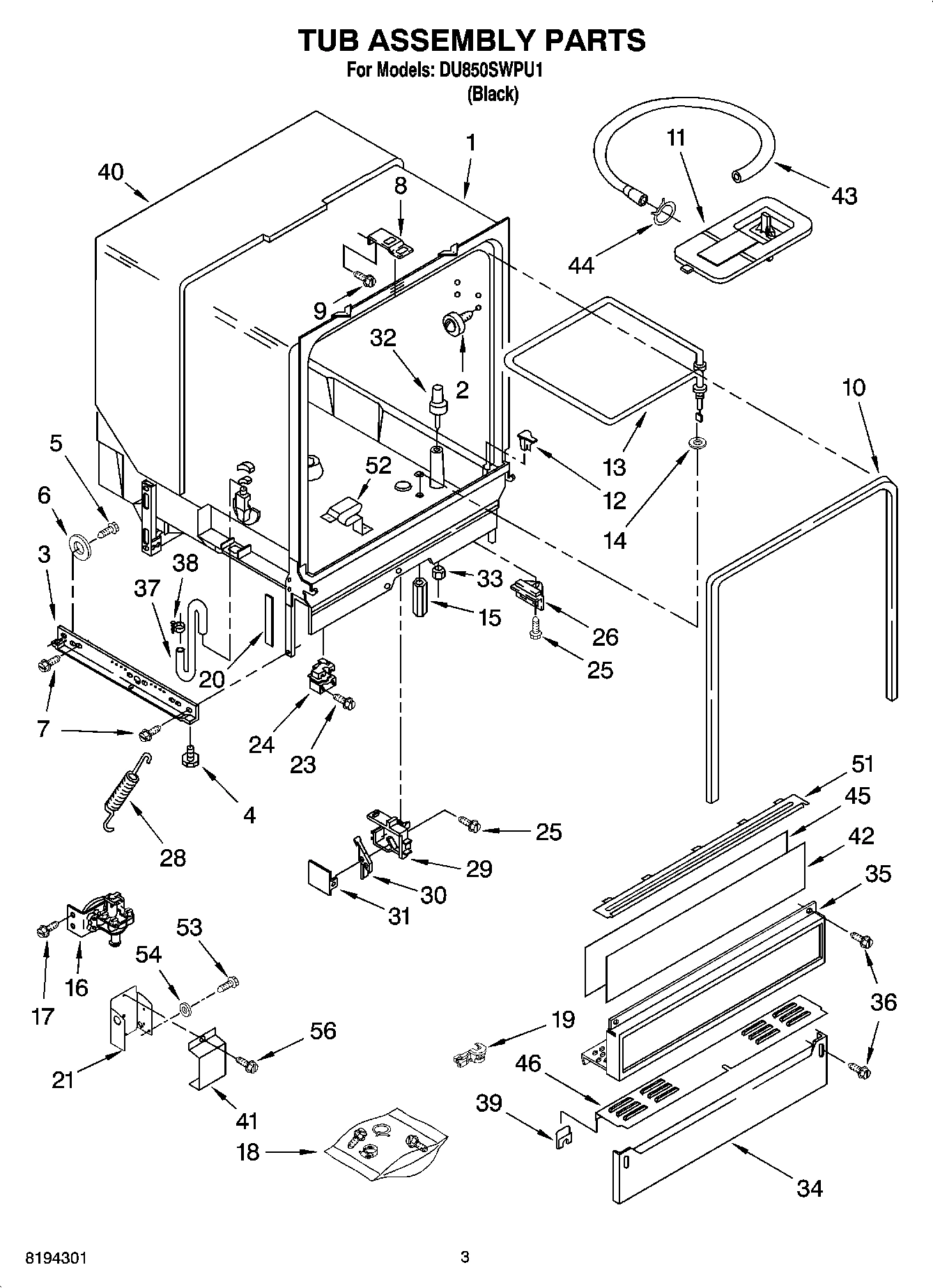 03 - TUB ASSEMBLY PARTS