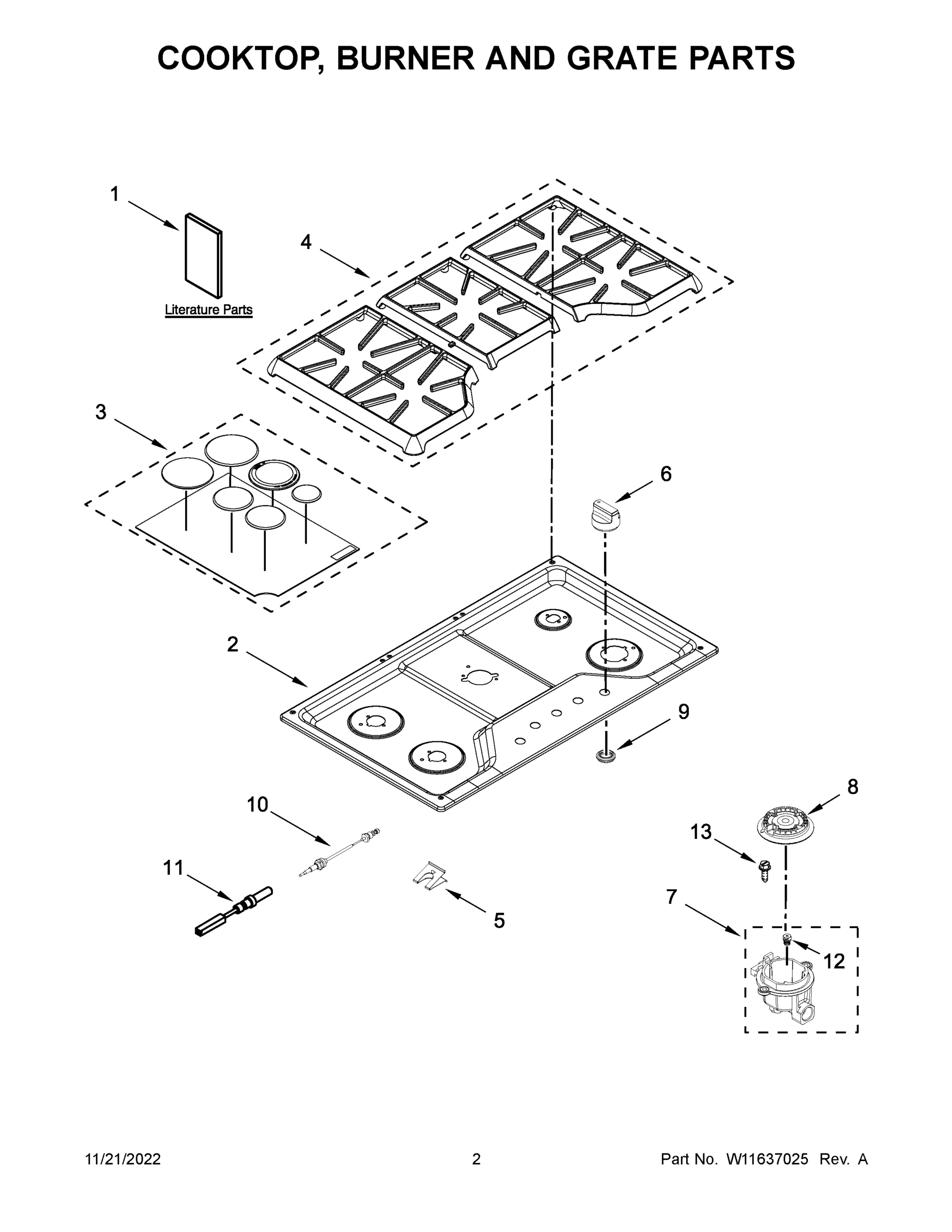 02 - COOKTOP, BURNER AND GRATE PARTS