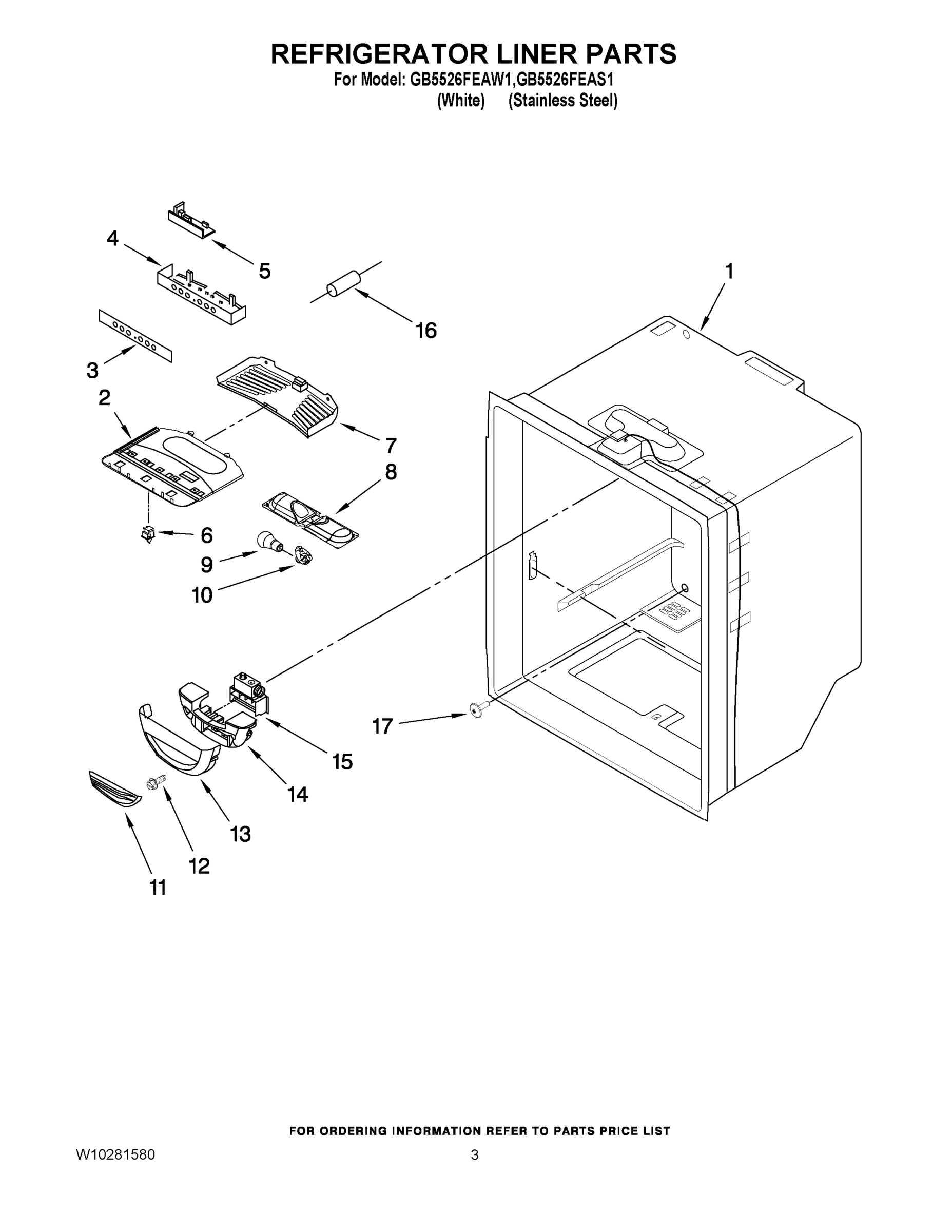 02 - REFRIGERATOR LINER PARTS