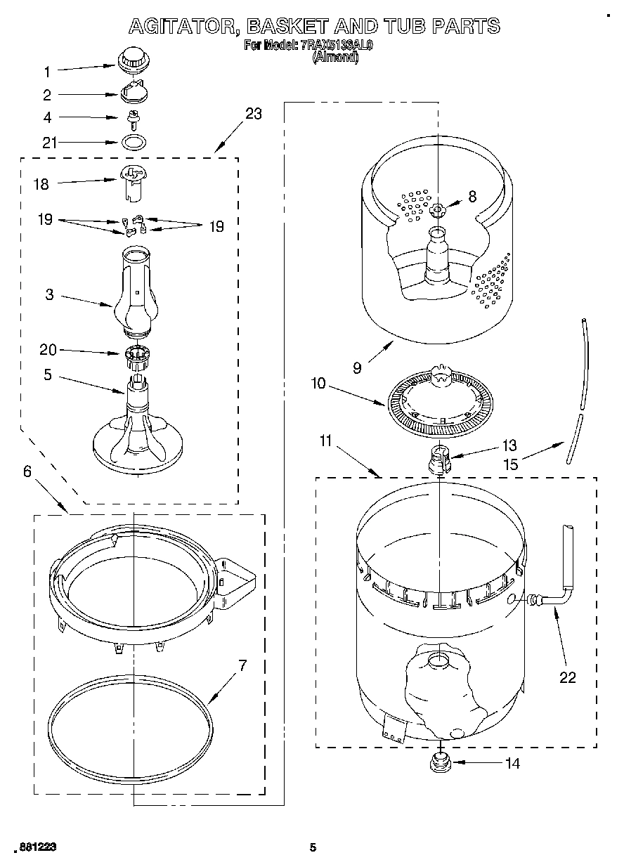 03 - AGITATOR, BASKET AND TUB