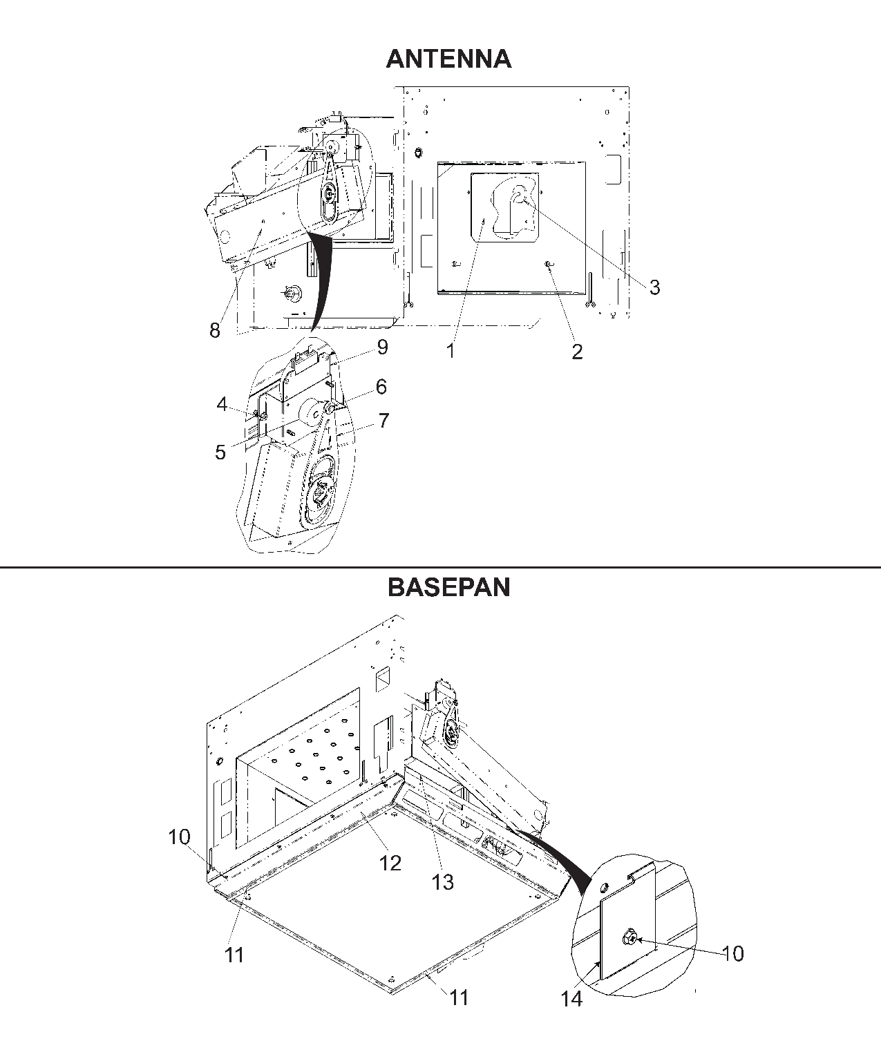 ANTENNA / BASE PAN