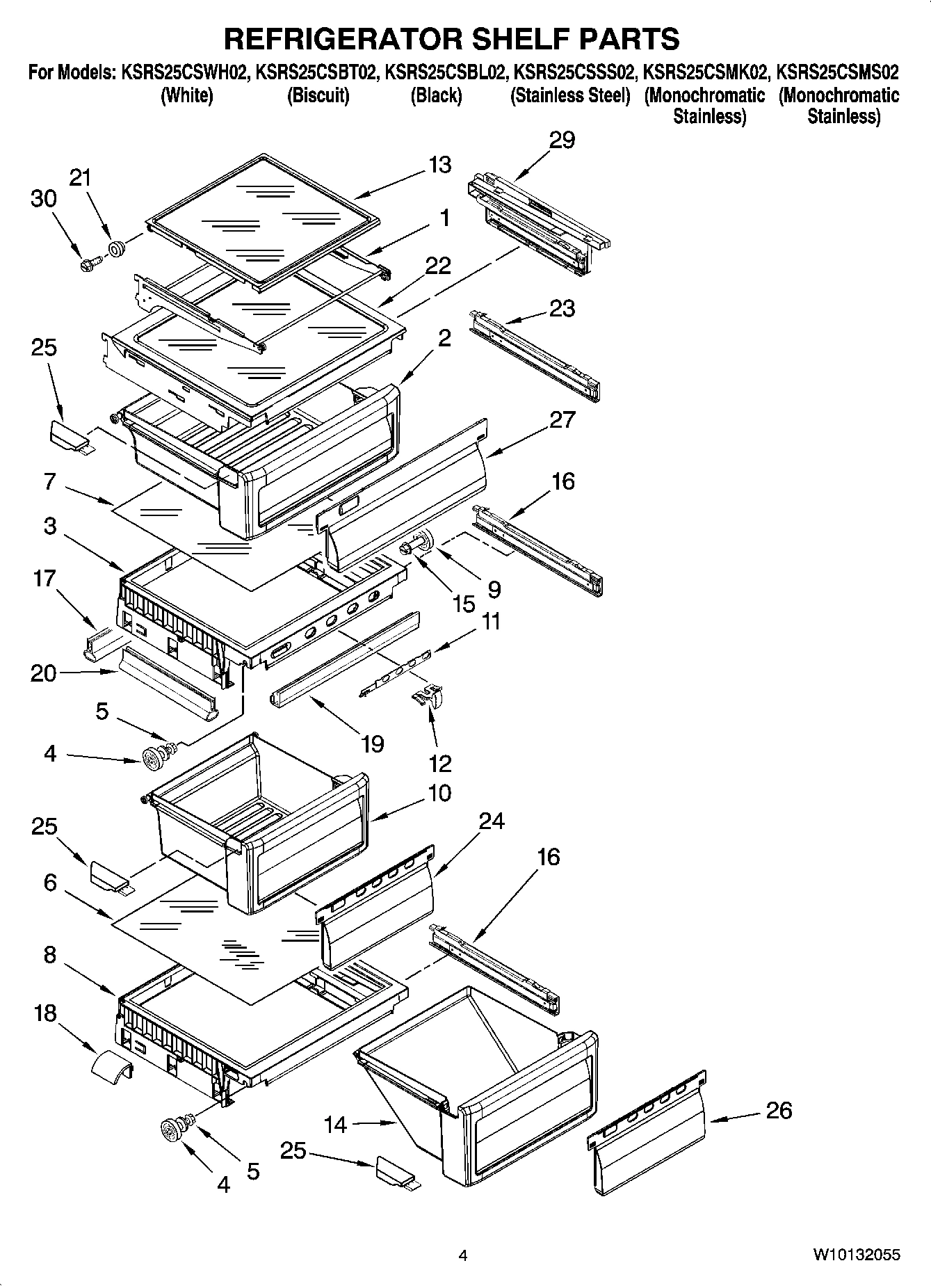 03 - REFRIGERATOR SHELF PARTS