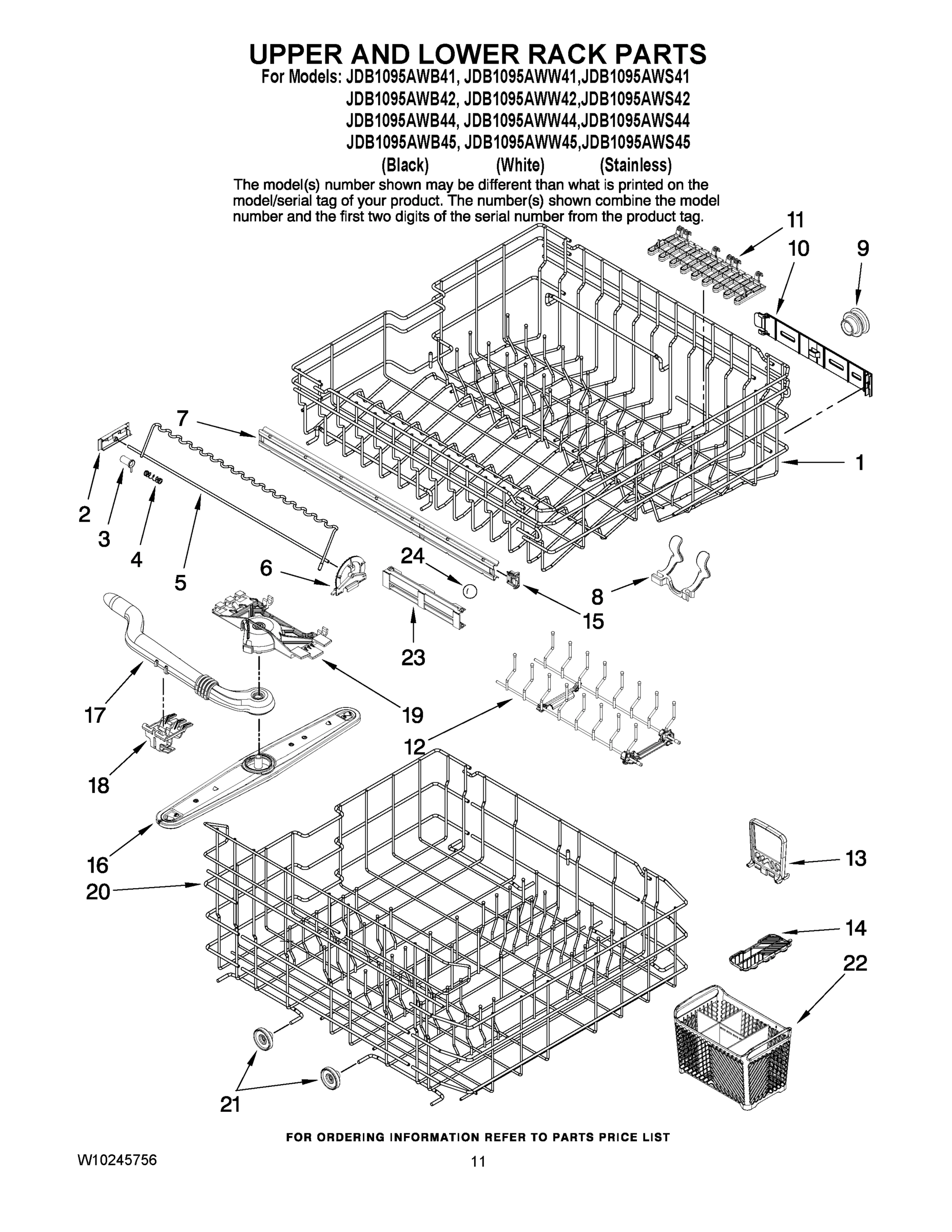 09 - UPPER AND LOWER RACK PARTS
