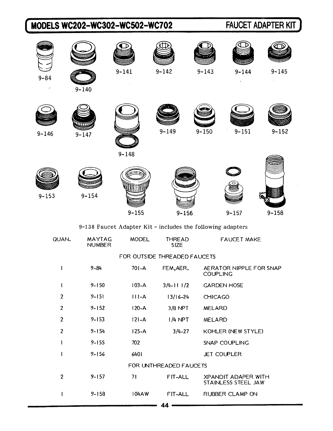 05 - FAUCET ADAPTER KIT (WC202)