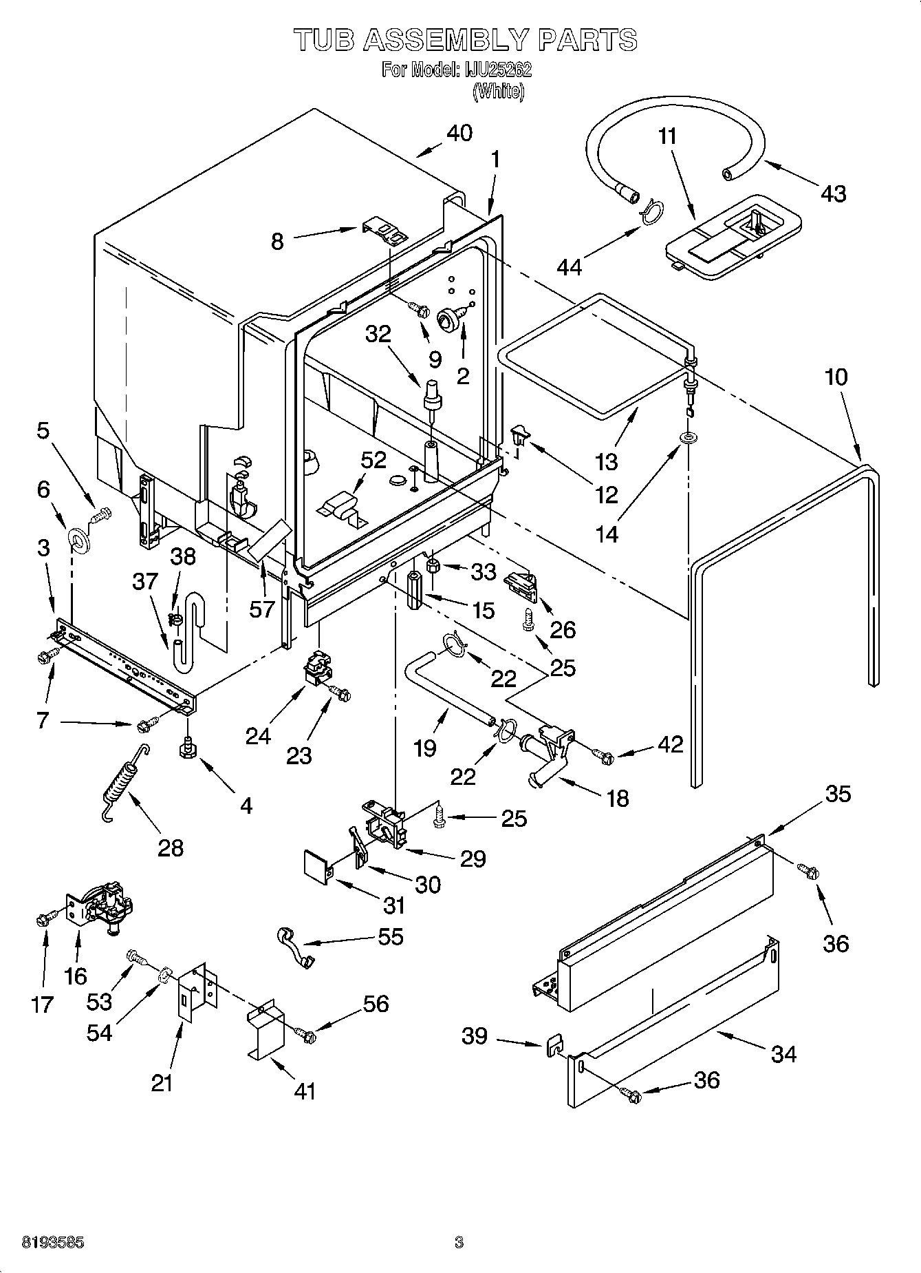 03 - TUB ASSEMBLY PARTS