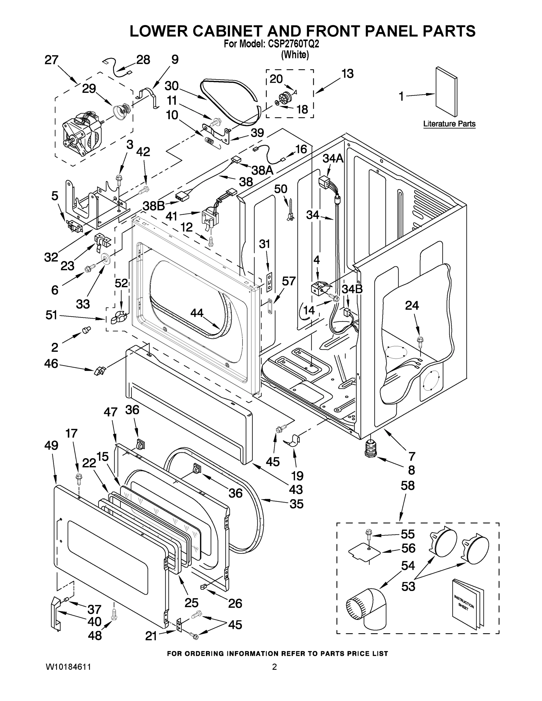 01 - LOWER CABINET AND FRONT PANEL PARTS