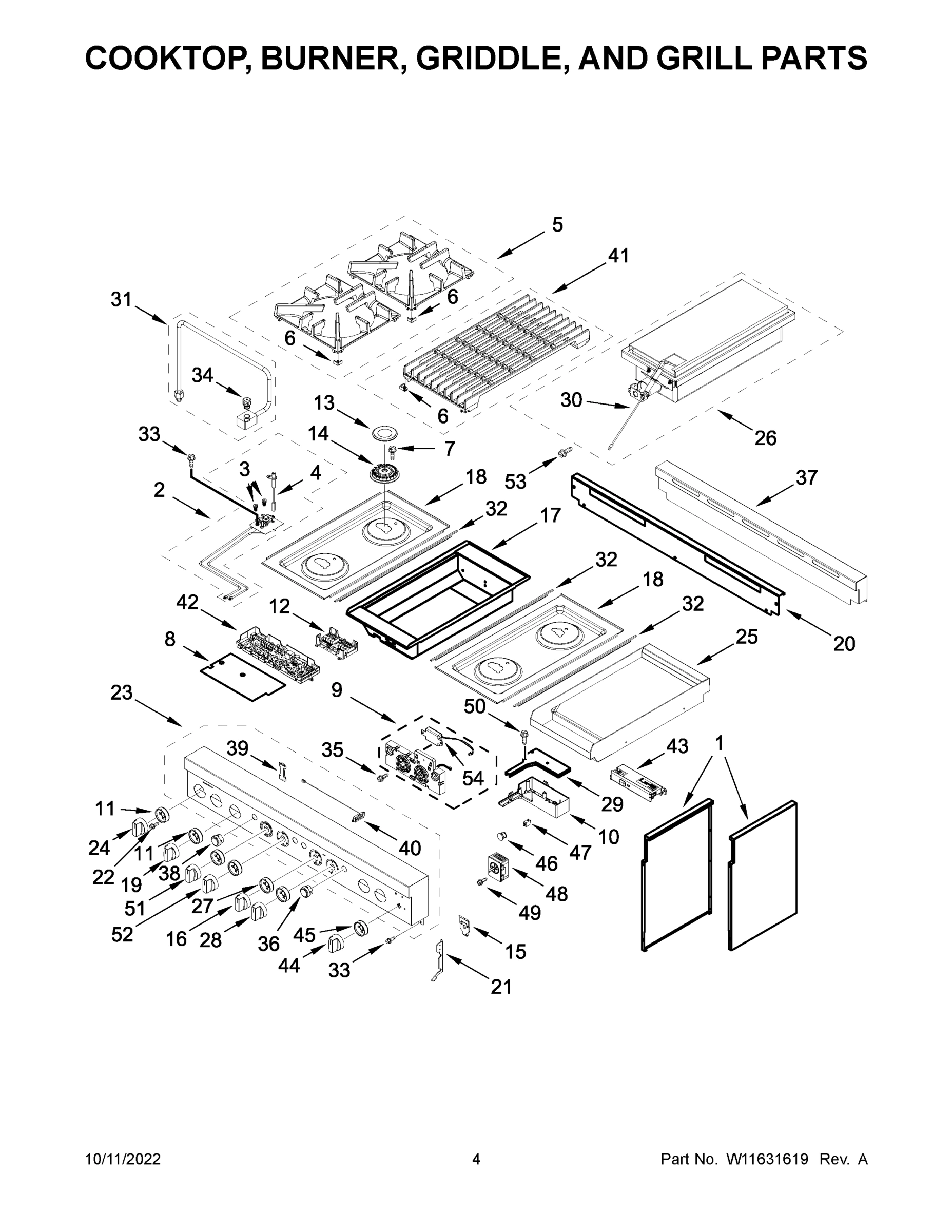 03 - COOKTOP, BURNER, GRIDDLE, AND GRILL PARTS