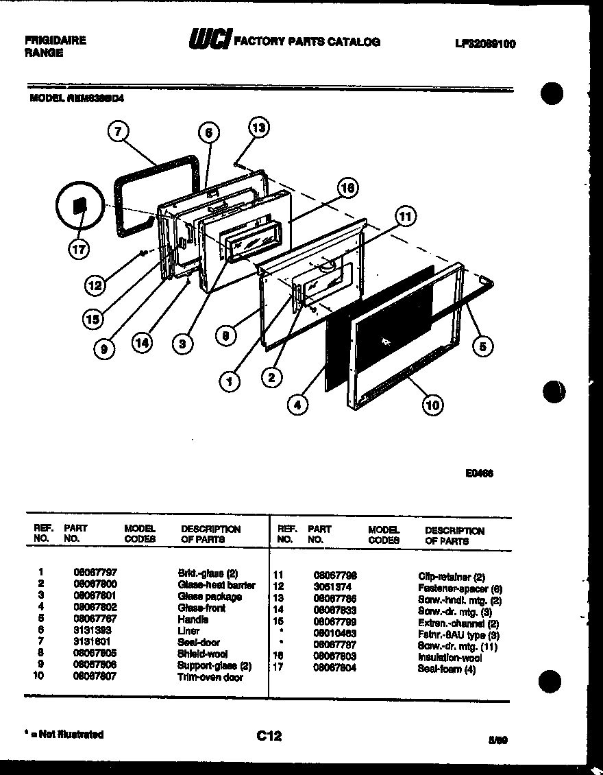 04 - LOWER OVEN DOOR PARTS