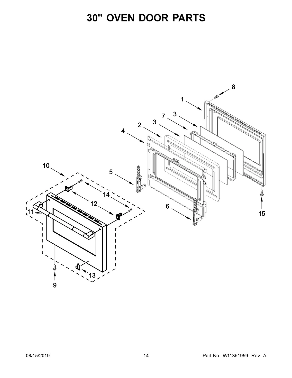08 - 30" OVEN DOOR PARTS