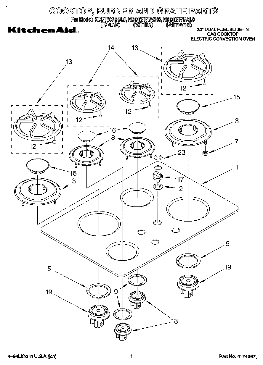 01 - COOKTOP, BURNER AND GRATE