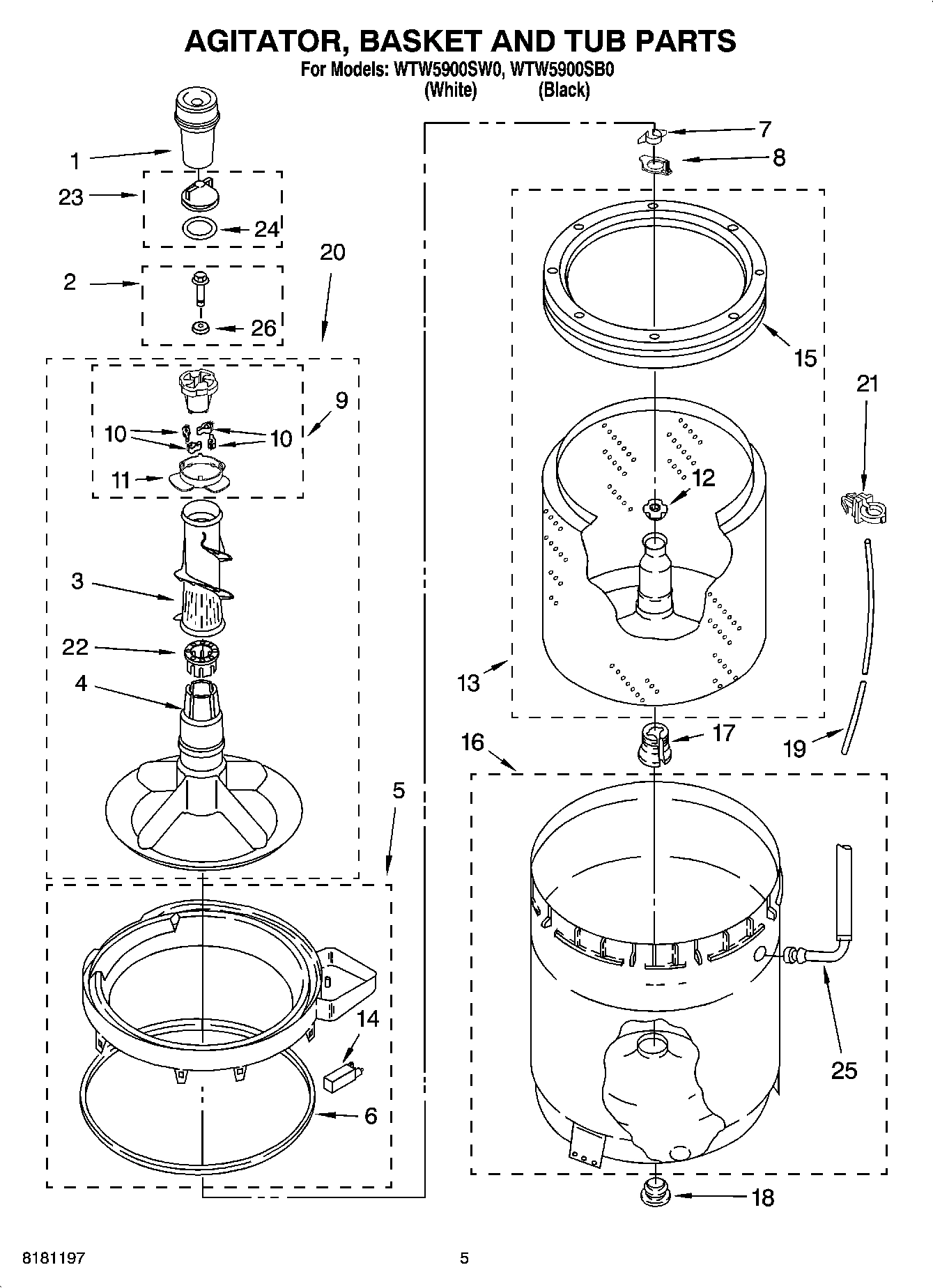 03 - AGITATOR, BASKET AND TUB PARTS
