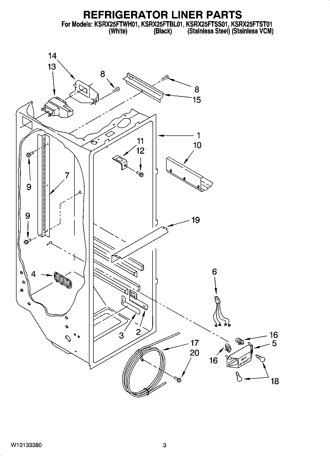 02 - REFRIGERATOR LINER PARTS