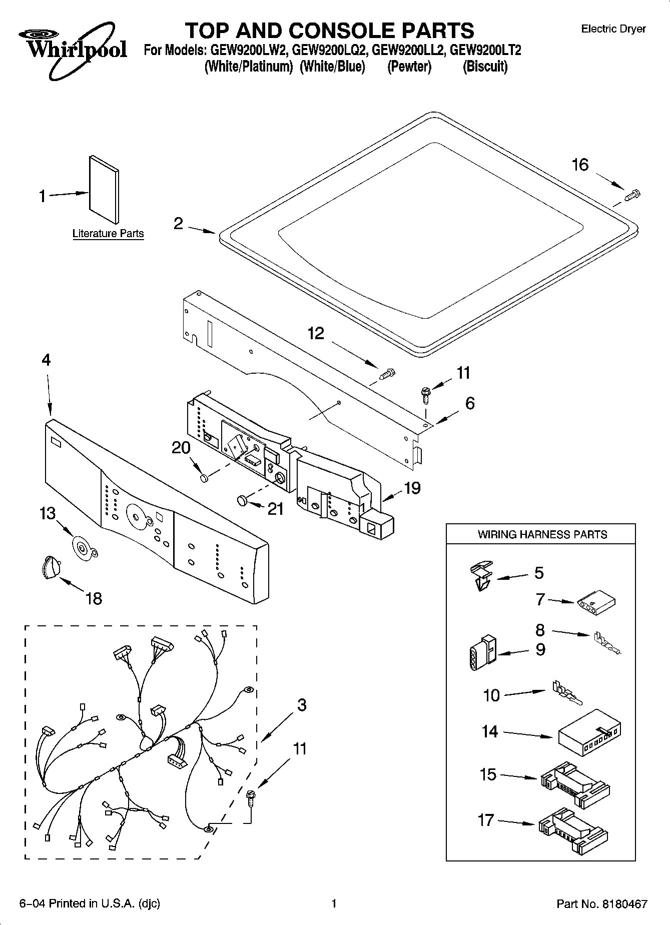01 - TOP AND CONSOLE PARTS