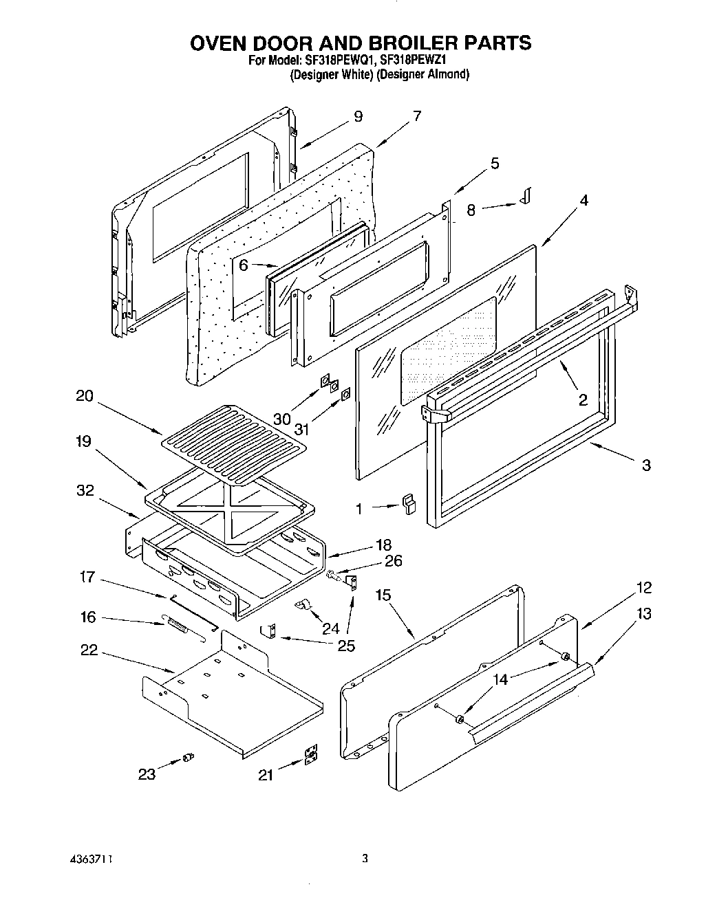 02 - OVEN DOOR AND BROILER