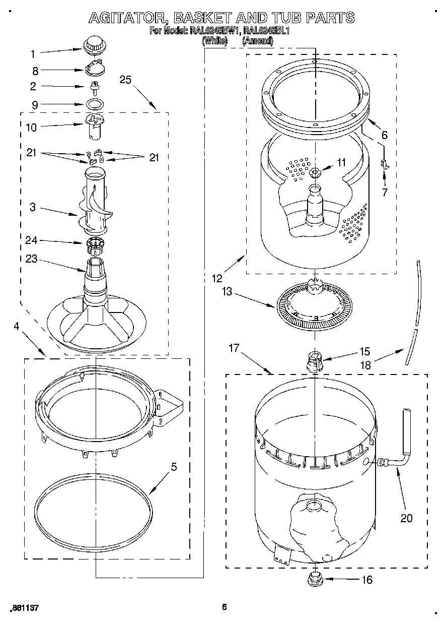 03 - AGITATOR, BASKET AND TUB