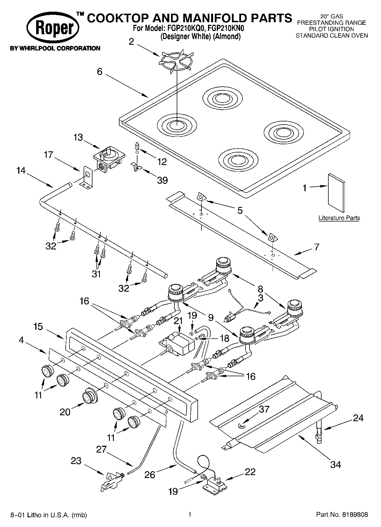 01 - COOKTOP AND MANIFOLD, LITERATURE