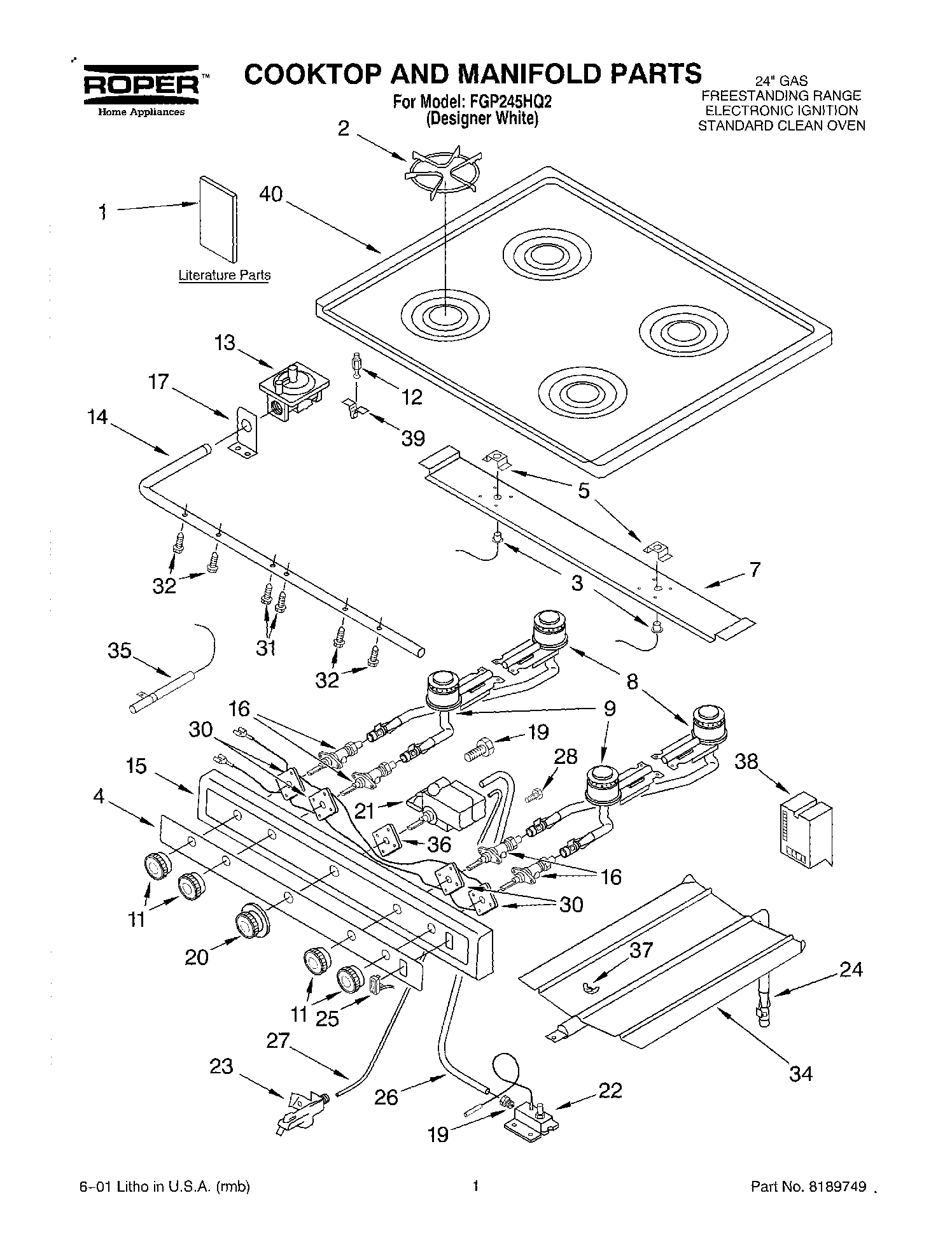 01 - COOKTOP AND MANIFOLD, LITERATURE