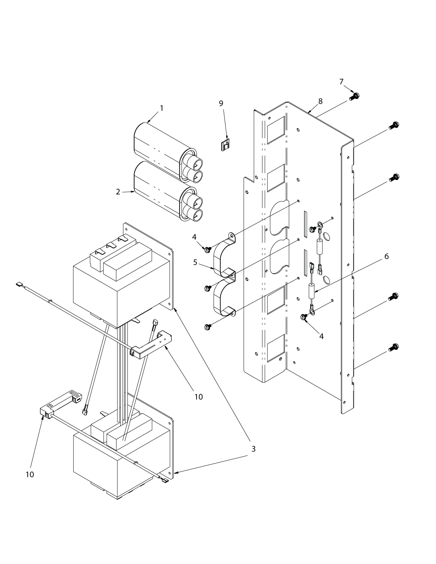 CAPACITORS / TRANSFORMERS / LEFT REAR