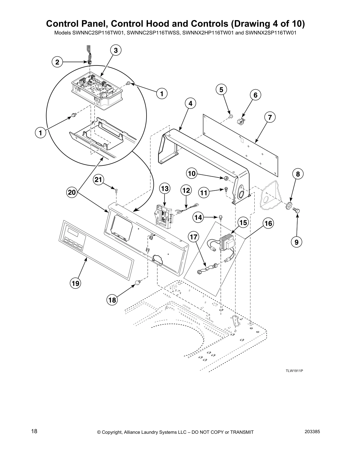 Control Panel, Control Hood and Controls (Drawing 4 of 10)