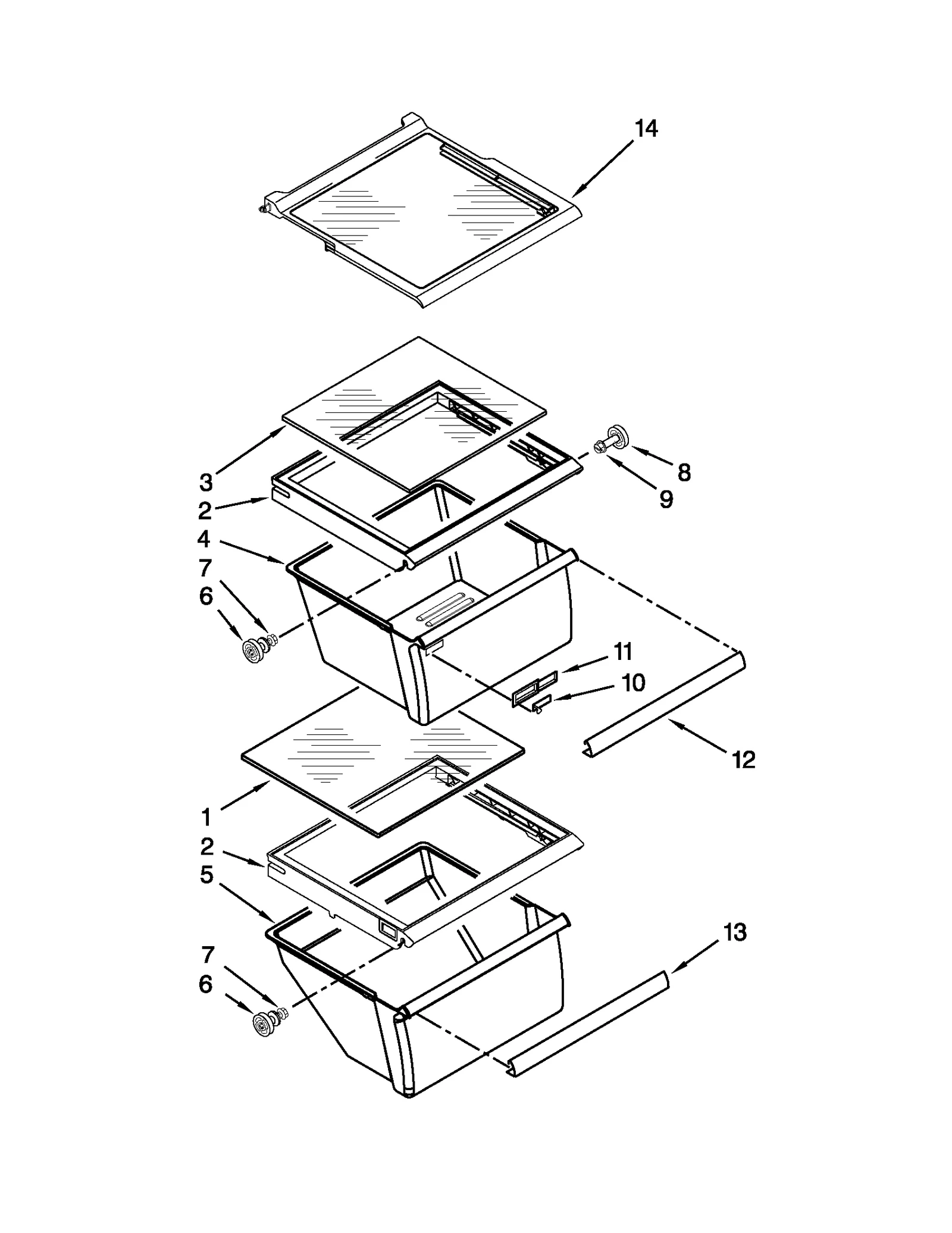 REFRIGERATOR SHELF PARTS