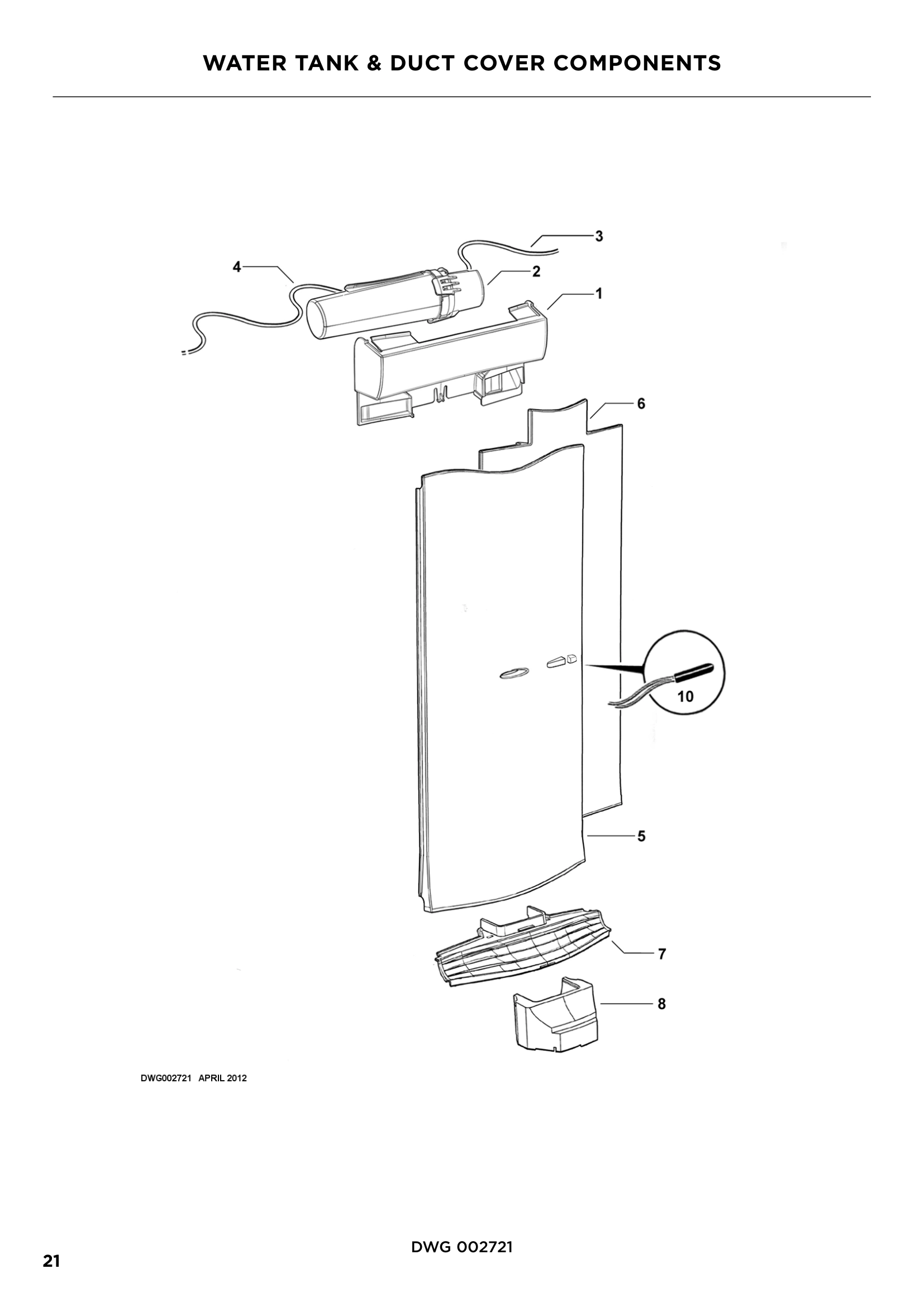 WATER TANK & DUCT COVER COMPONENTS
