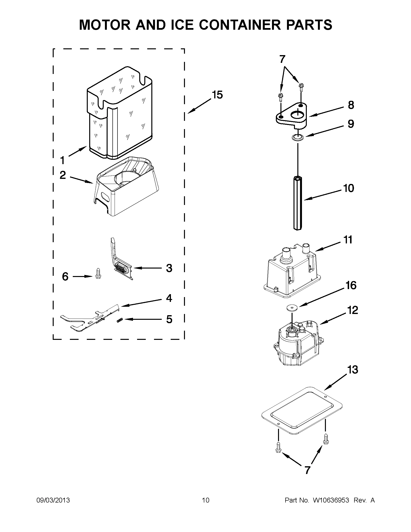 06 - MOTOR AND ICE CONTAINER PARTS