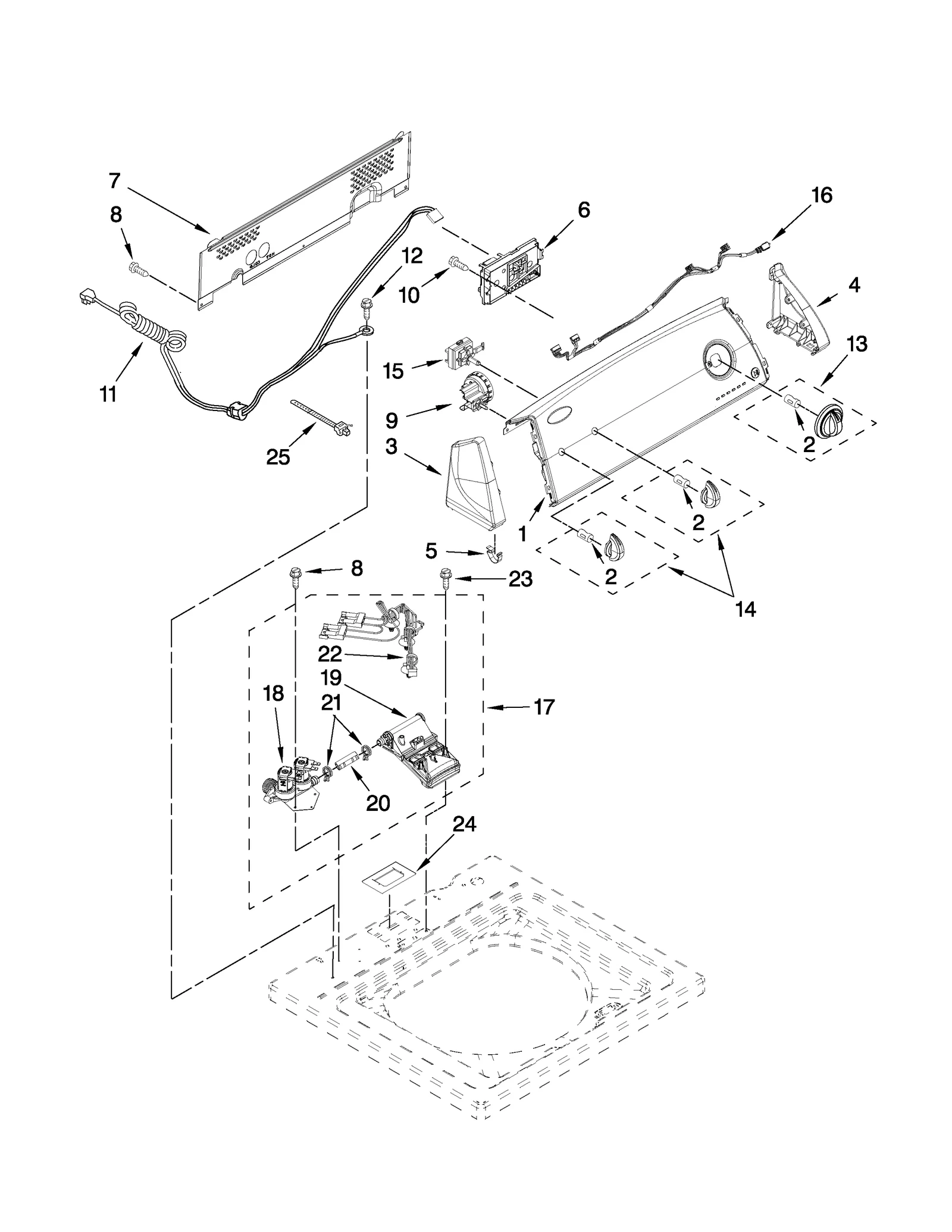 CONTROLS AND WATER INLET PARTS