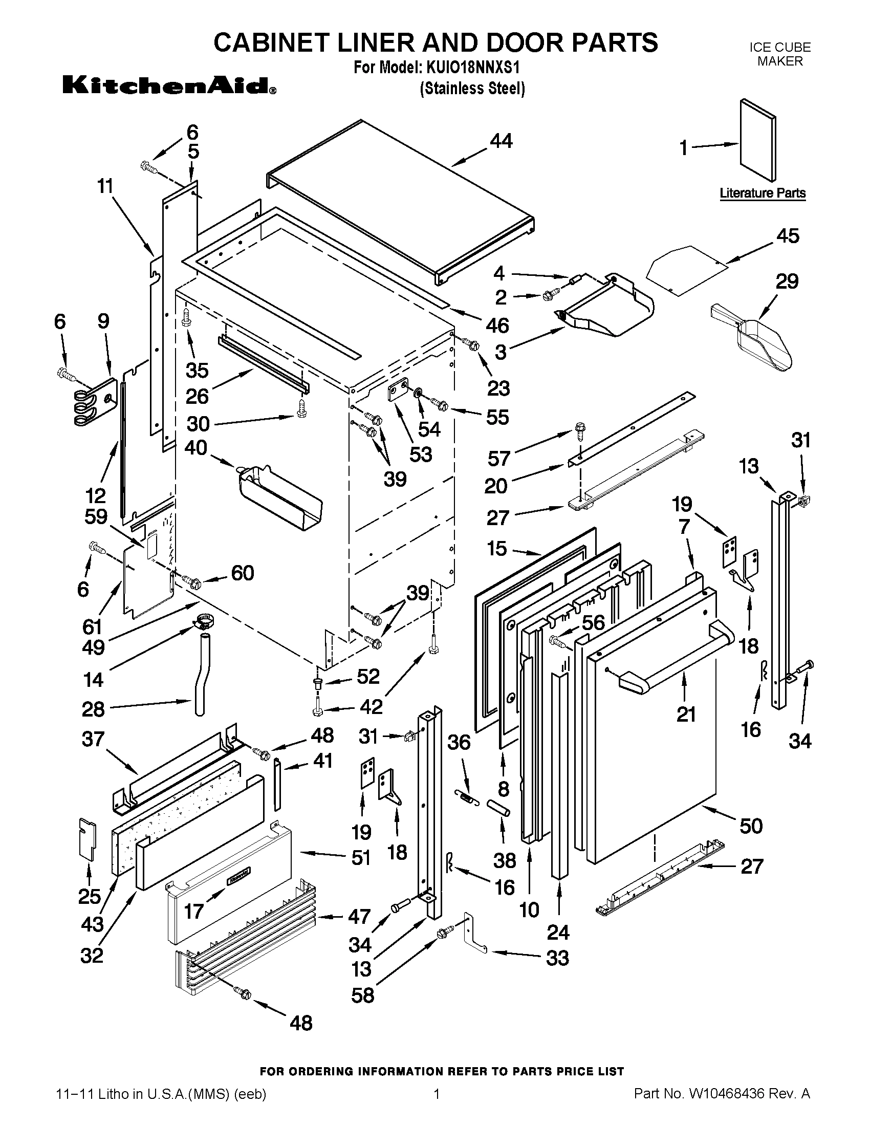 01 - CABINET LINER AND DOOR PARTS