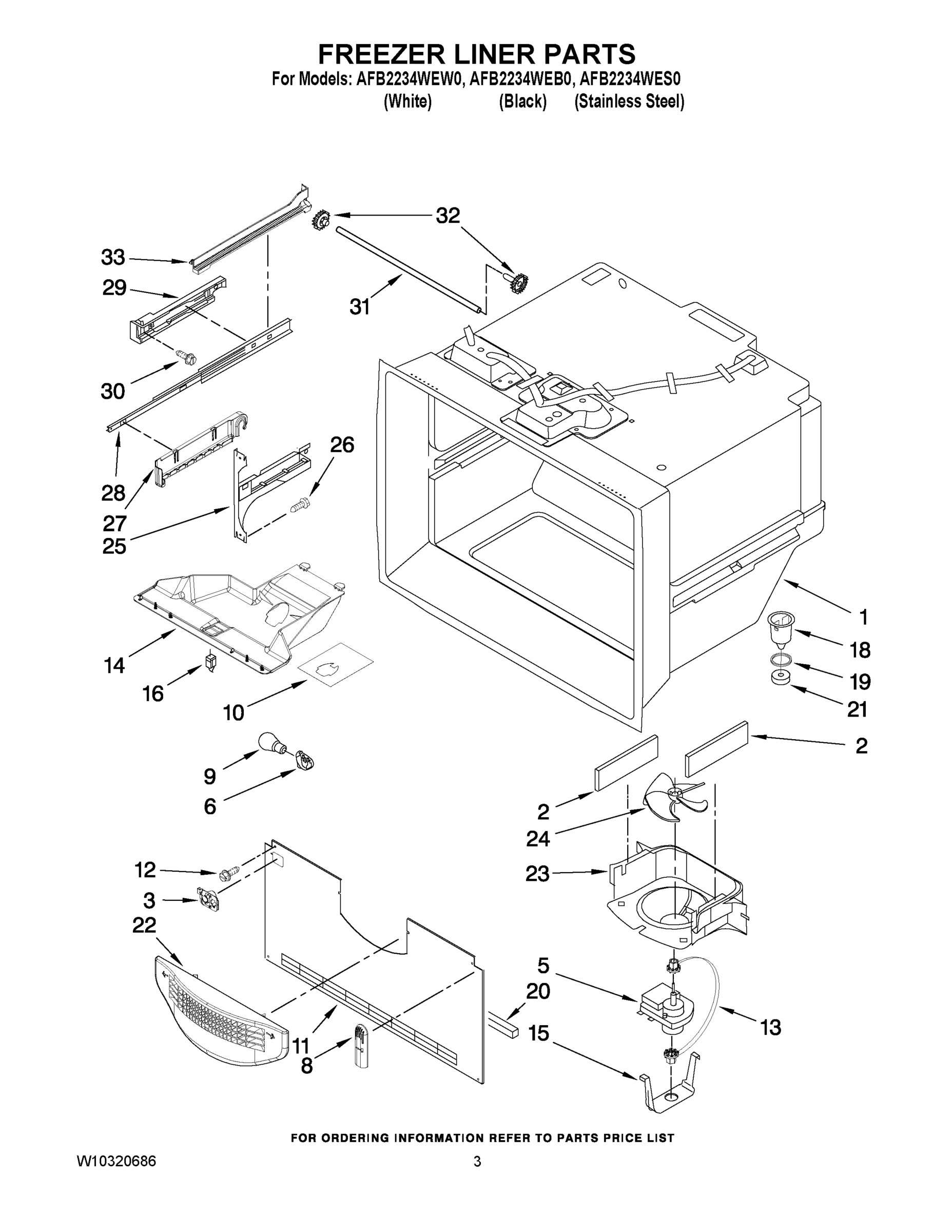 02 - FREEZER LINER PARTS