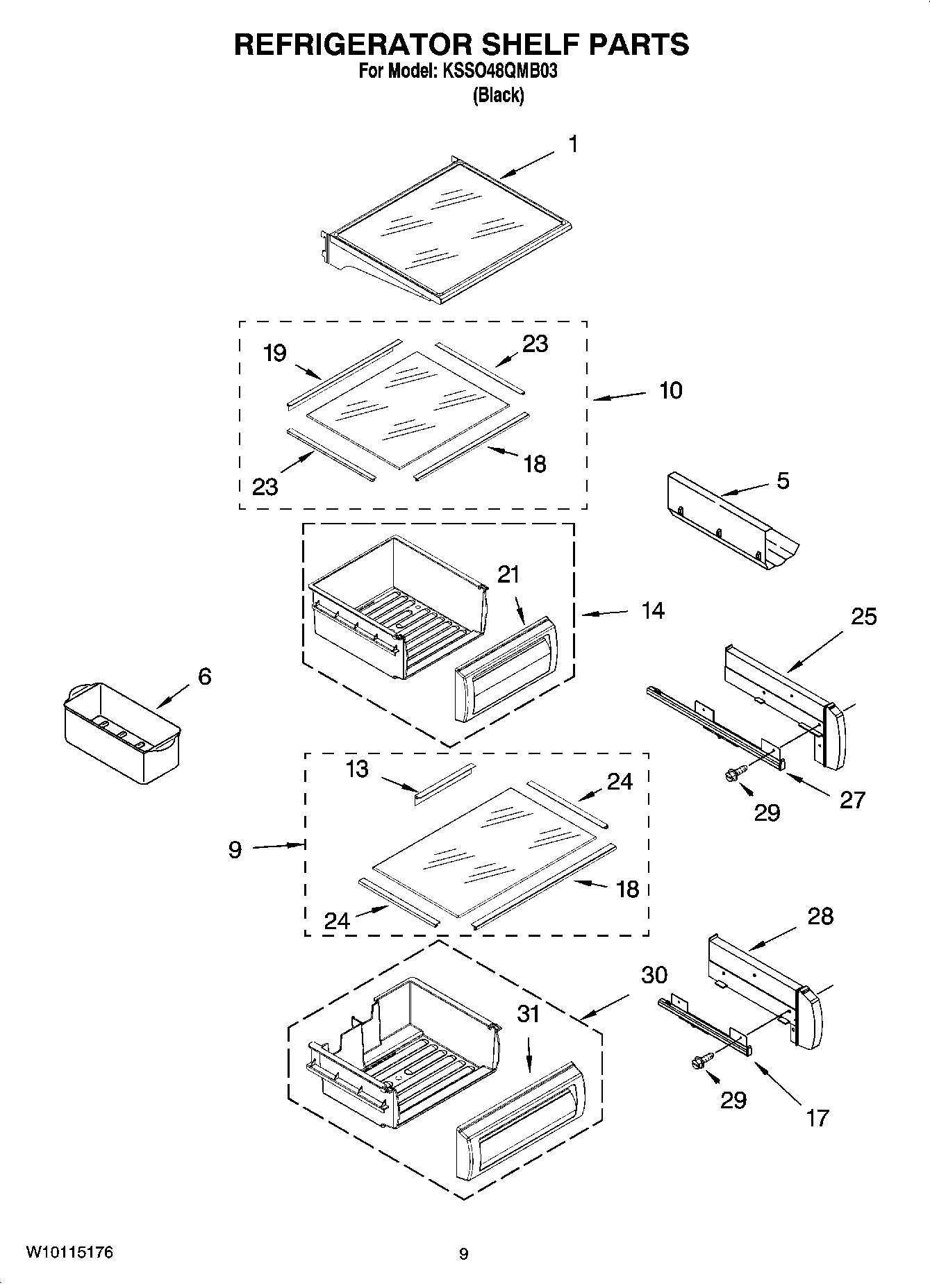 07 - REFRIGERATOR SHELF PARTS