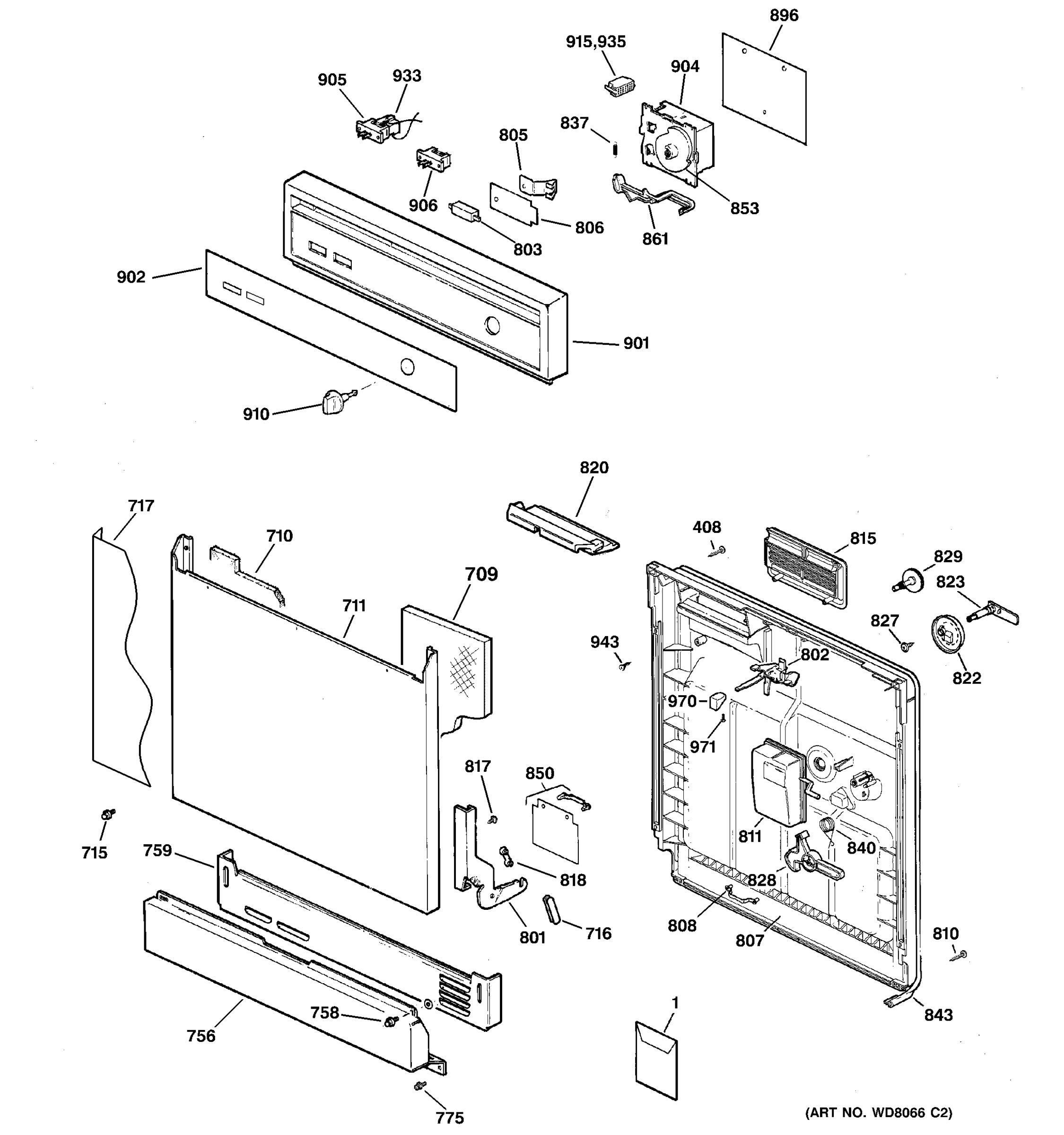 ESCUTCHEON & DOOR ASSEMBLY