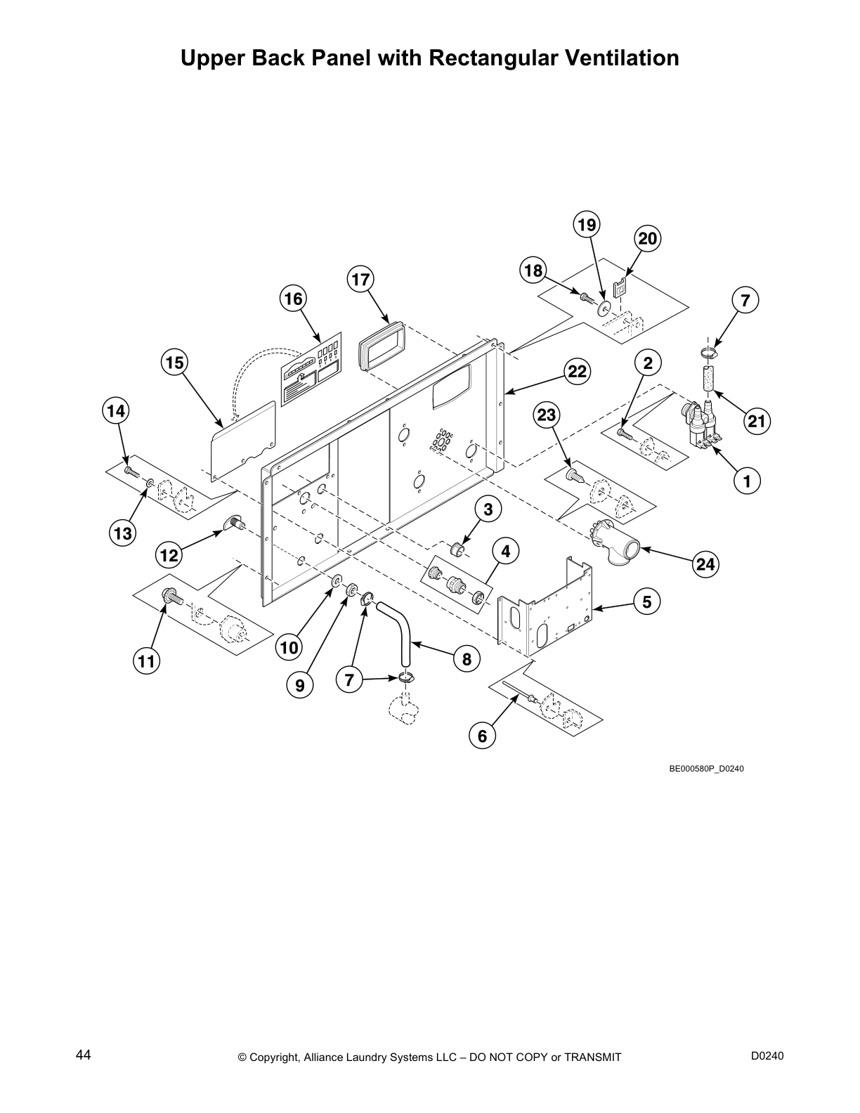 Upper Back Panel with Rectangular Ventilation