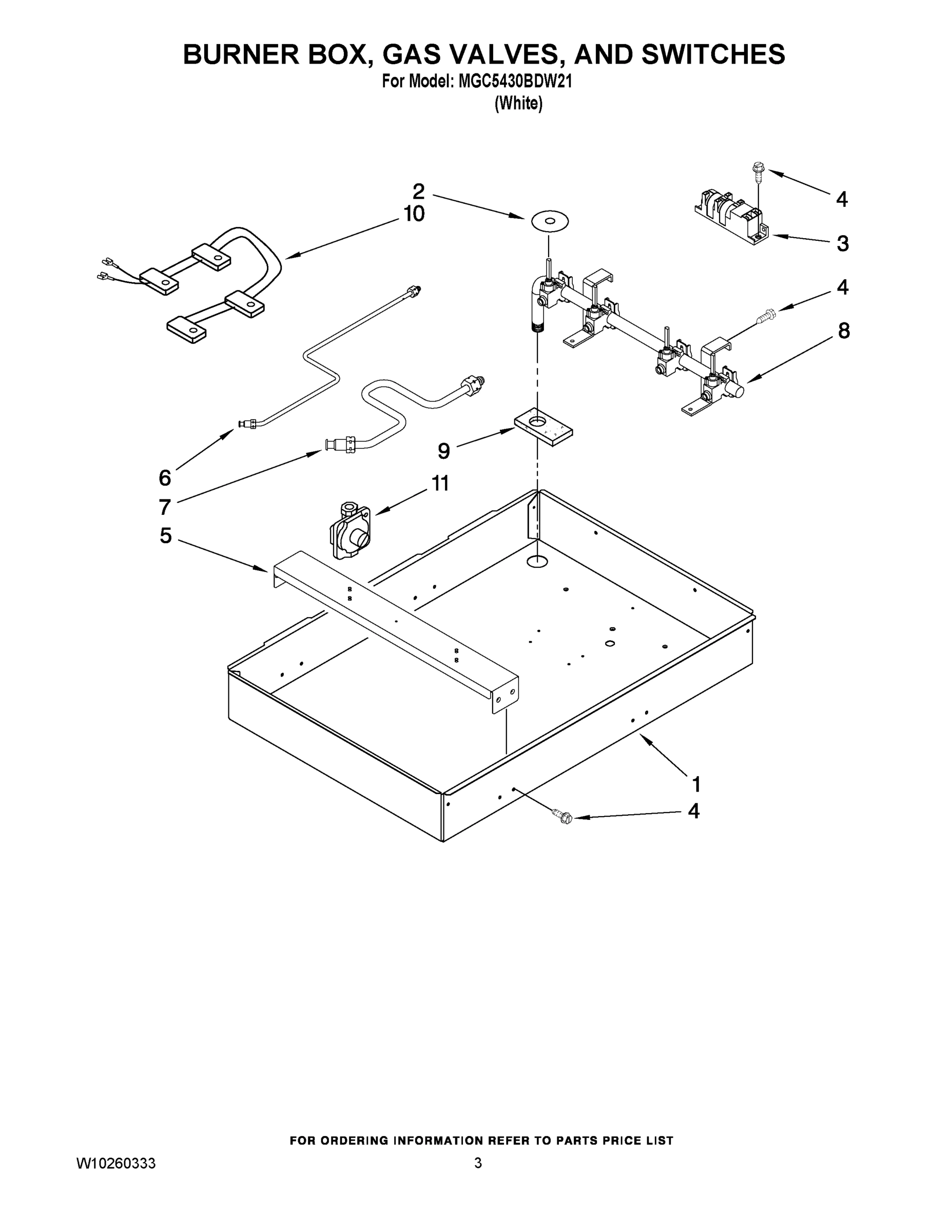 02 - BURNER BOX, GAS VALVES, AND SWITCHES