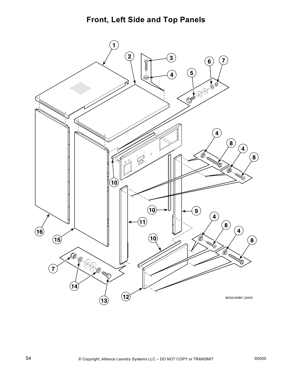 Front, Left Side and Top Panels