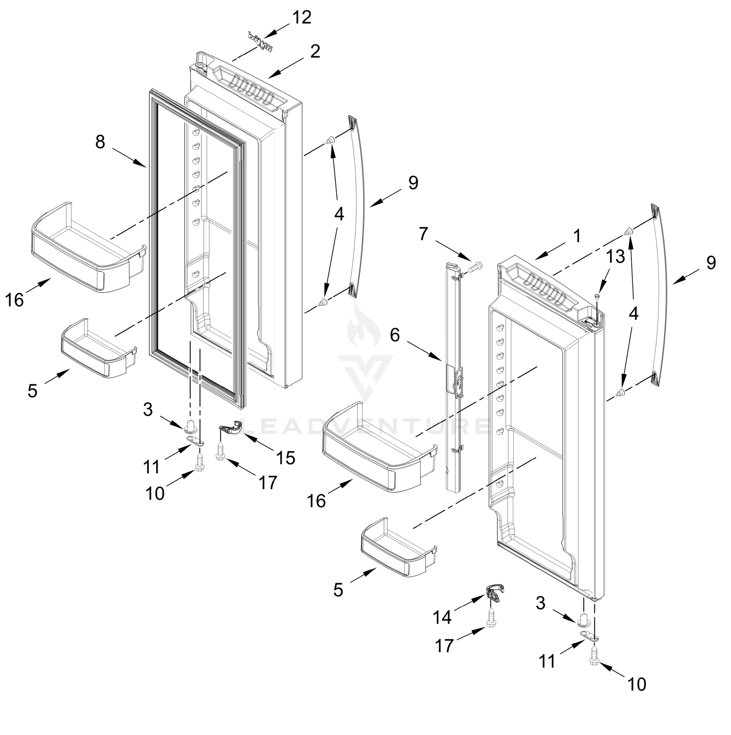 REFRIGERATOR DOOR PARTS