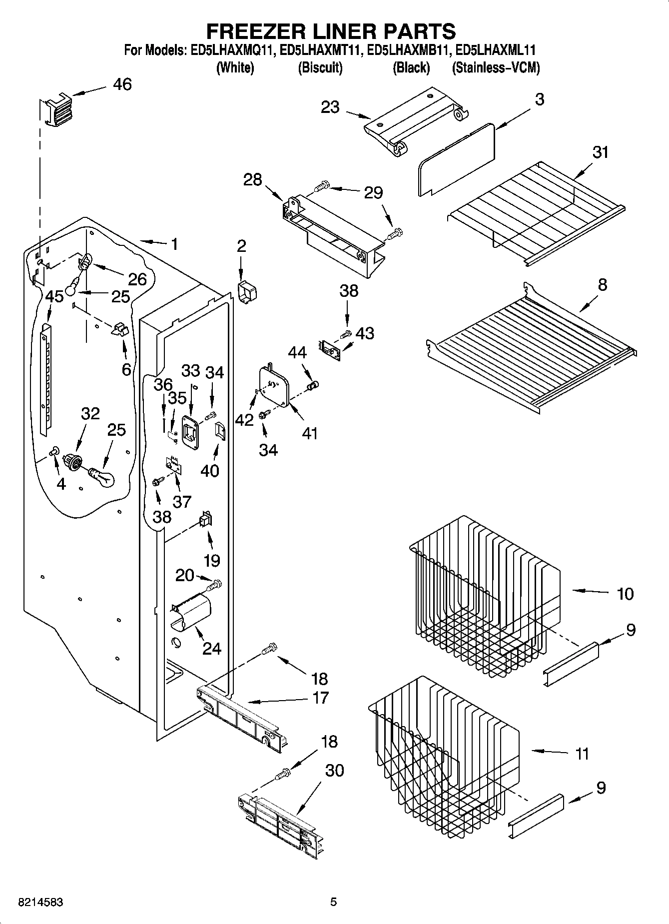 04 - FREEZER LINER PARTS