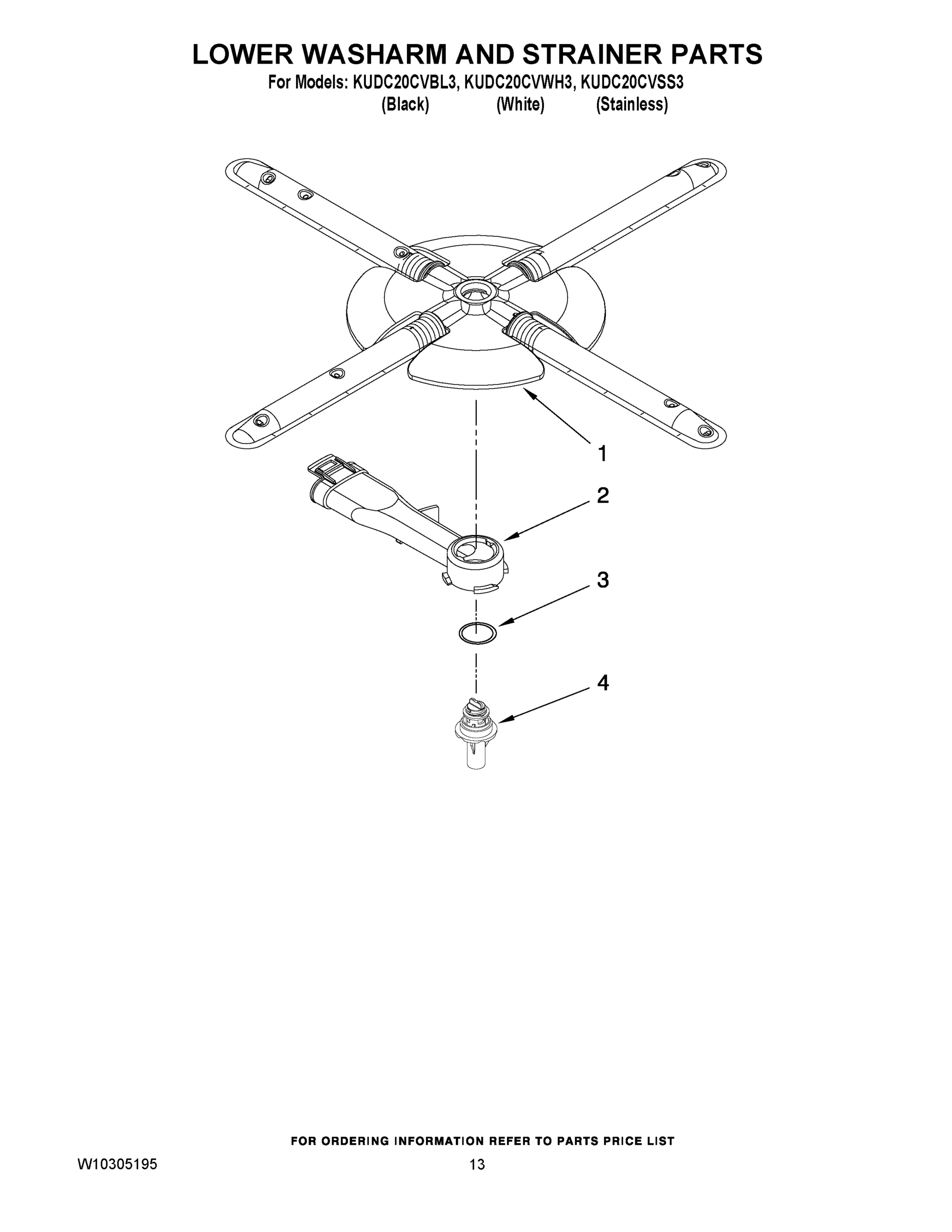 11 - LOWER WASHARM AND STRAINER PARTS