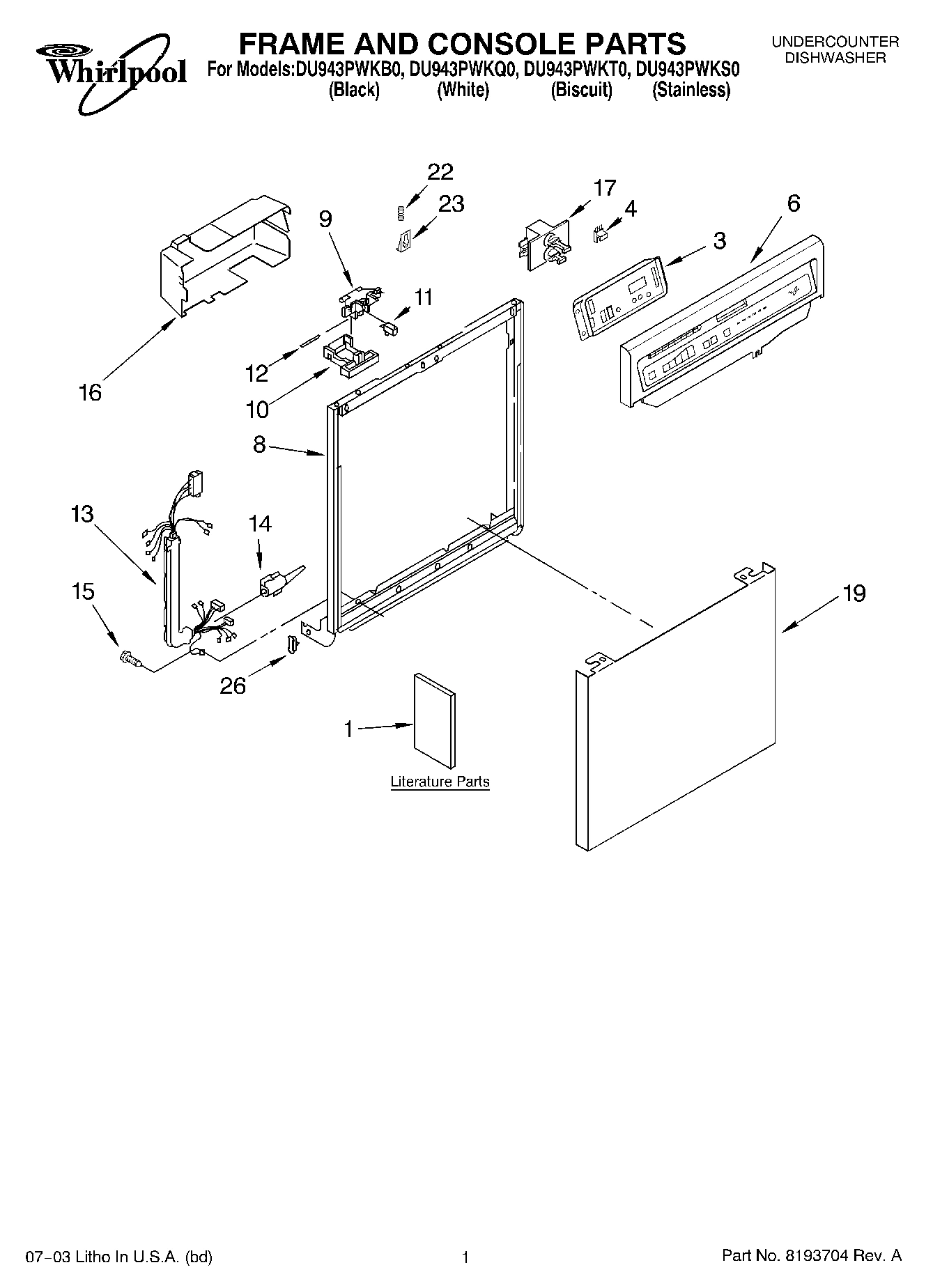 01 - FRAME AND CONSOLE PARTS